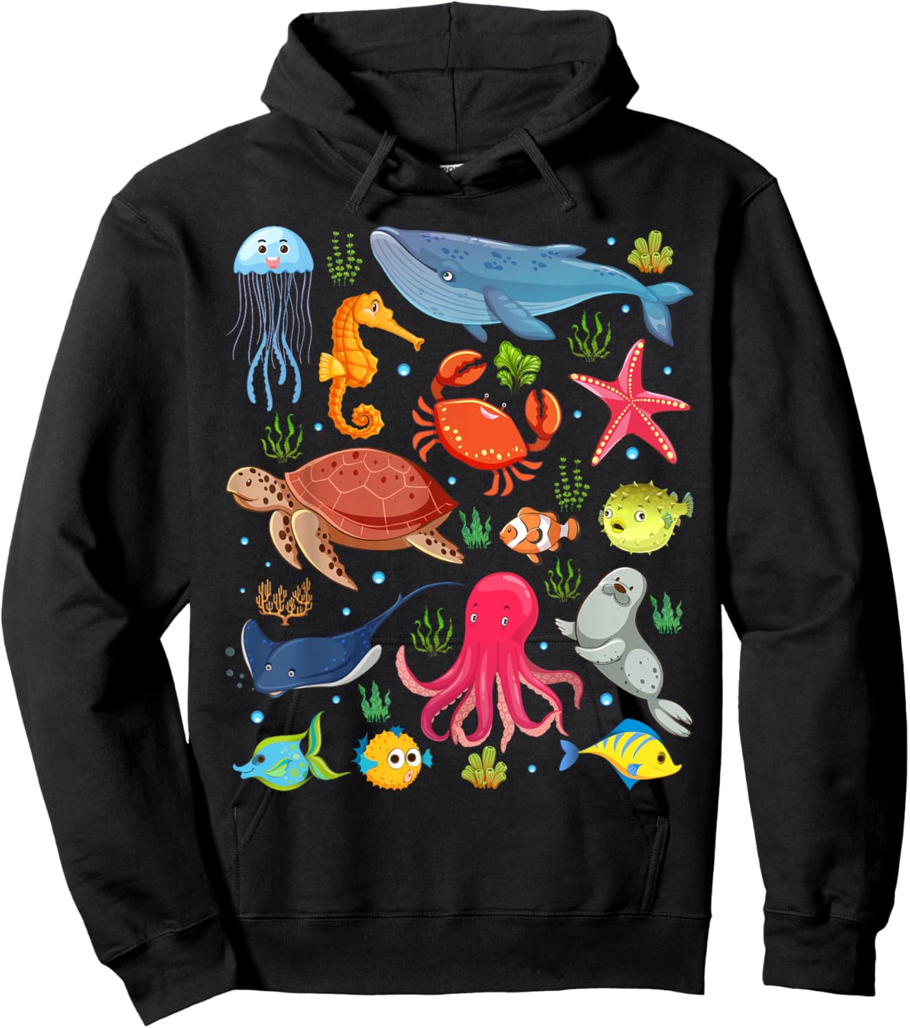 Ocean Life Sea Aesthetic Dolphin Beach 90s Vintage Graphic Hoodie - Hoodie | Black