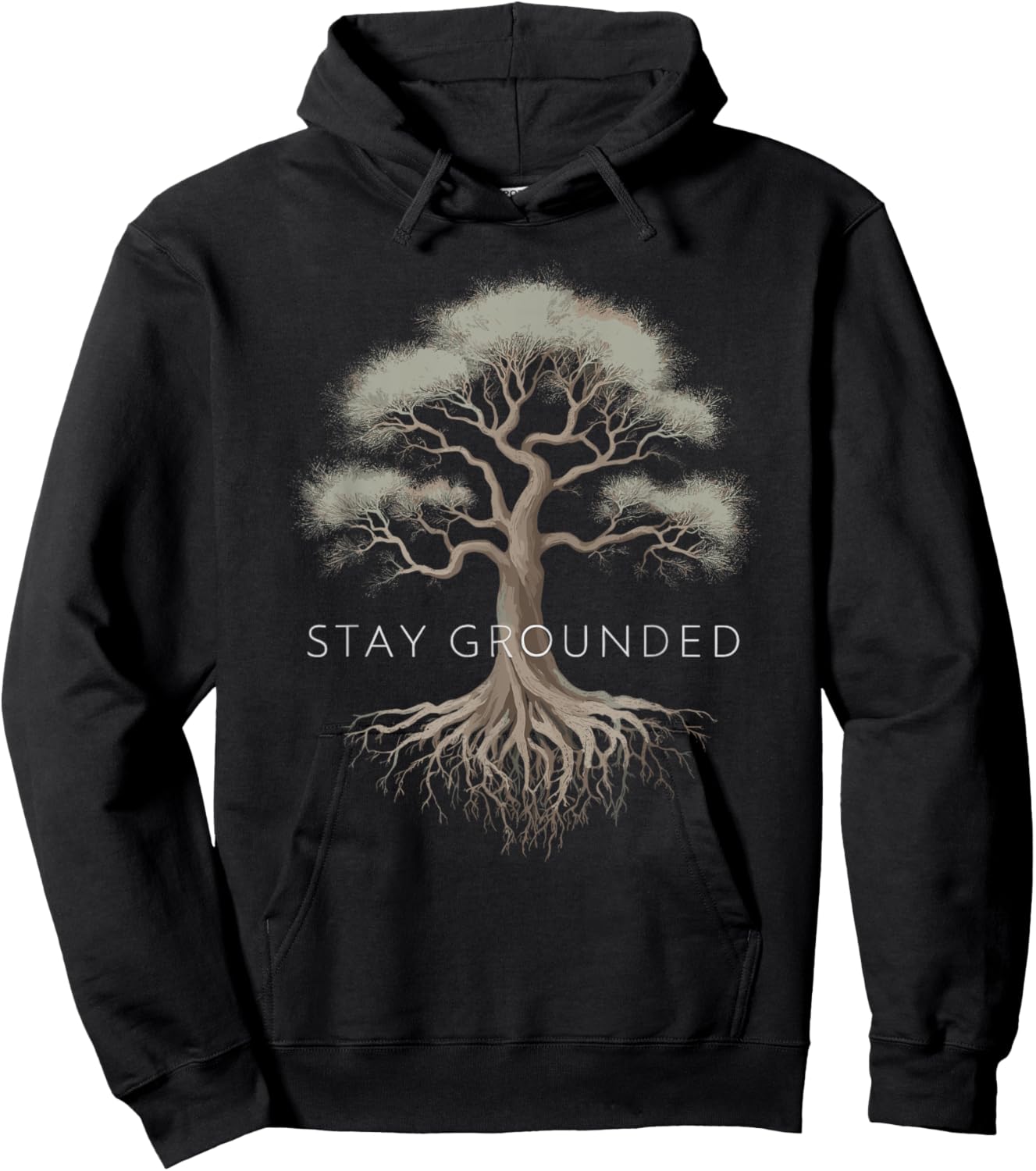Stay Grounded - Inspiring Tree Roots Design Hoodie - Hoodie | Black