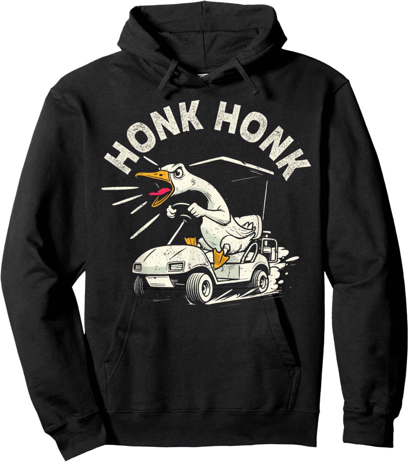 Golf cart driver Silly Goose Honk Honk Funny Golfer Hoodie - Hoodie | Black