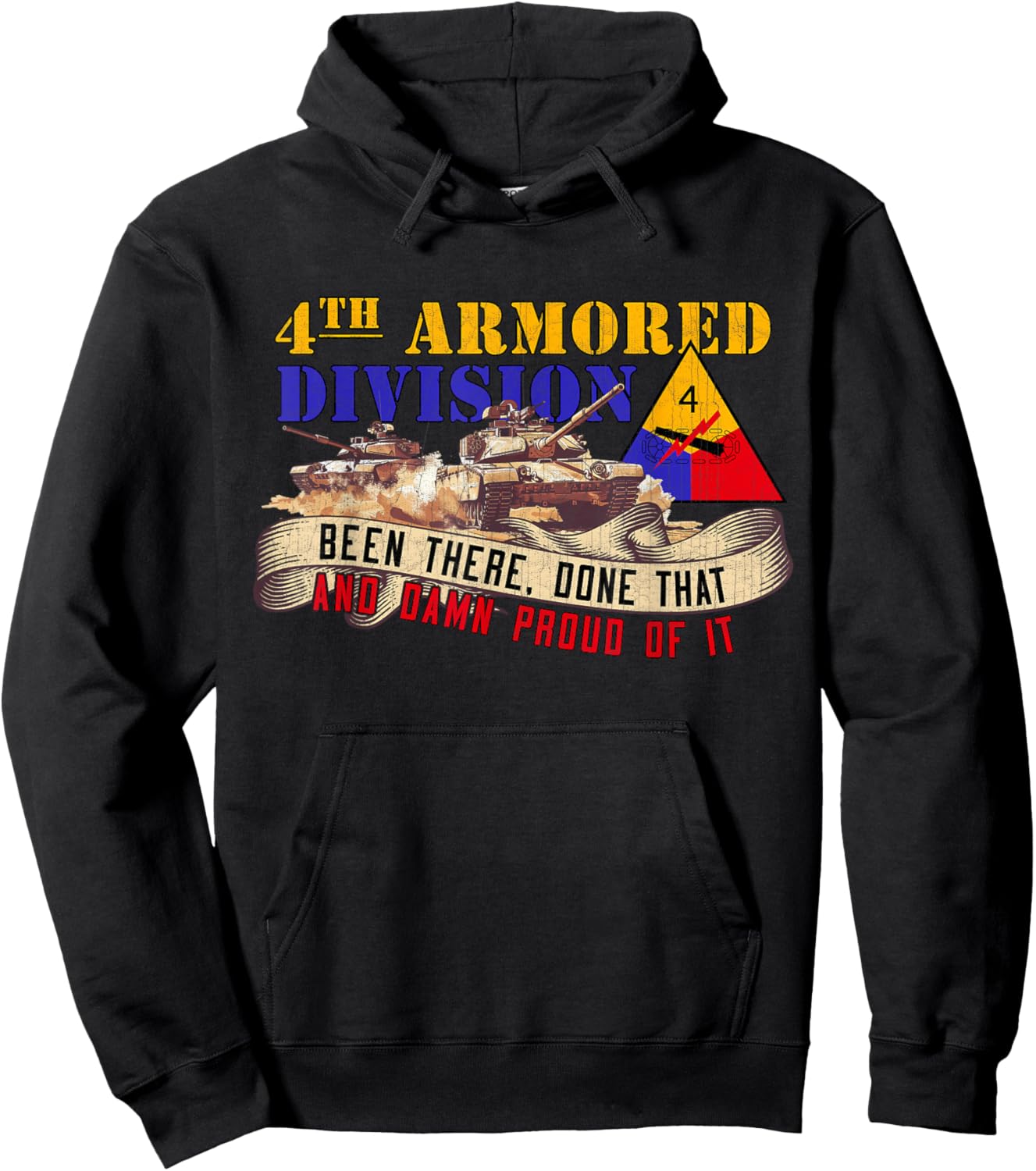 4th Armored Division 4th AD Breakthrough Veteran Day Gifts Hoodie - Hoodie | Black