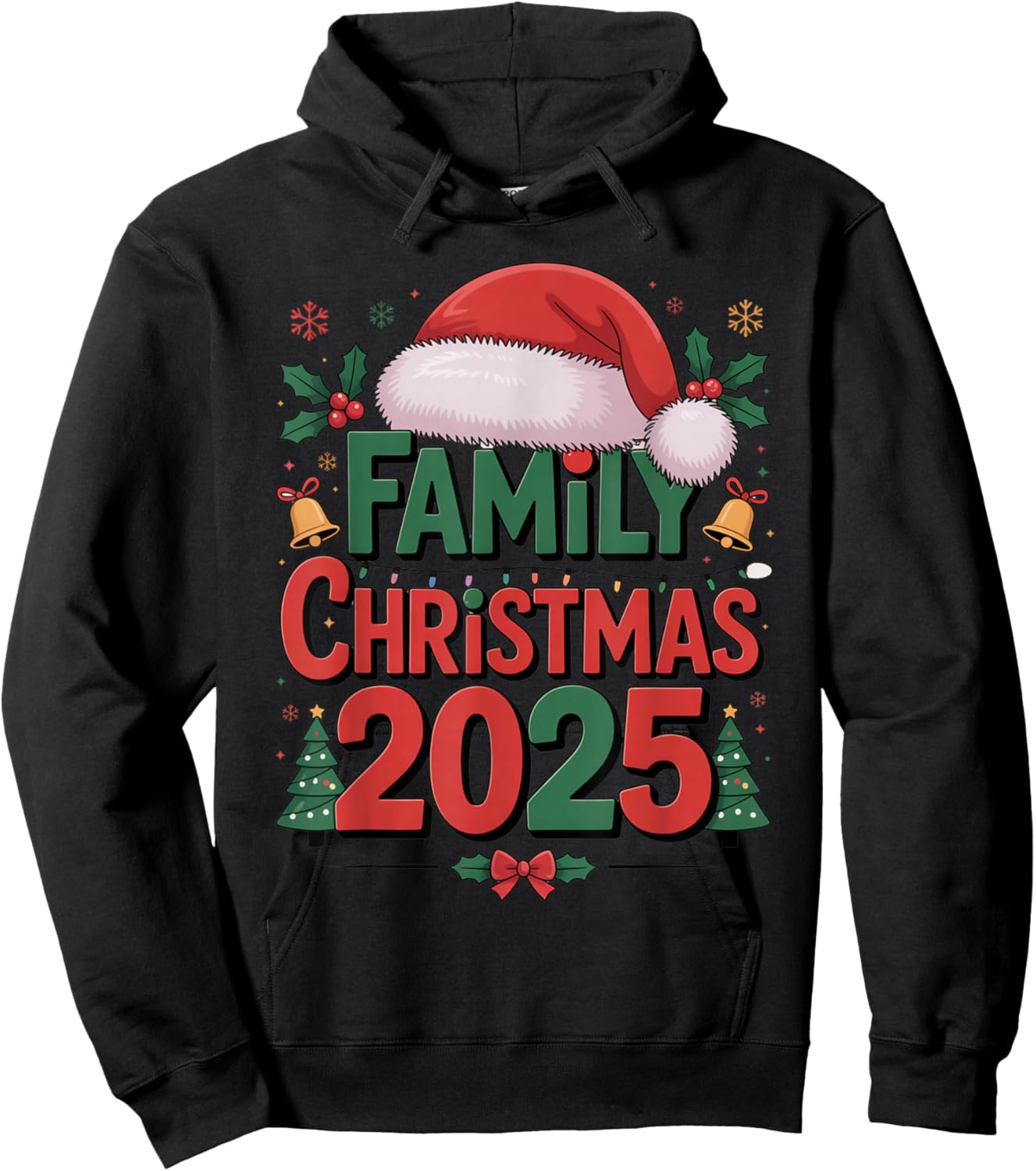 Family Christmas 2025 Matching Group Hoodie - Hoodie | Black