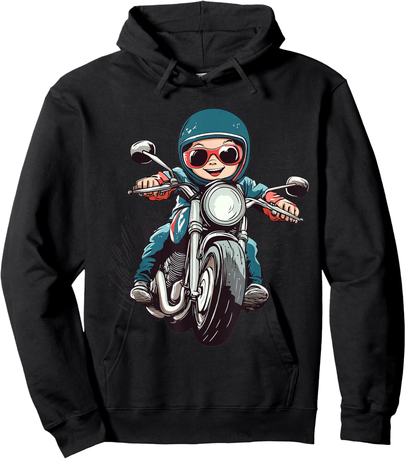 Boys Motorcycle Hoodie - Hoodie | Black