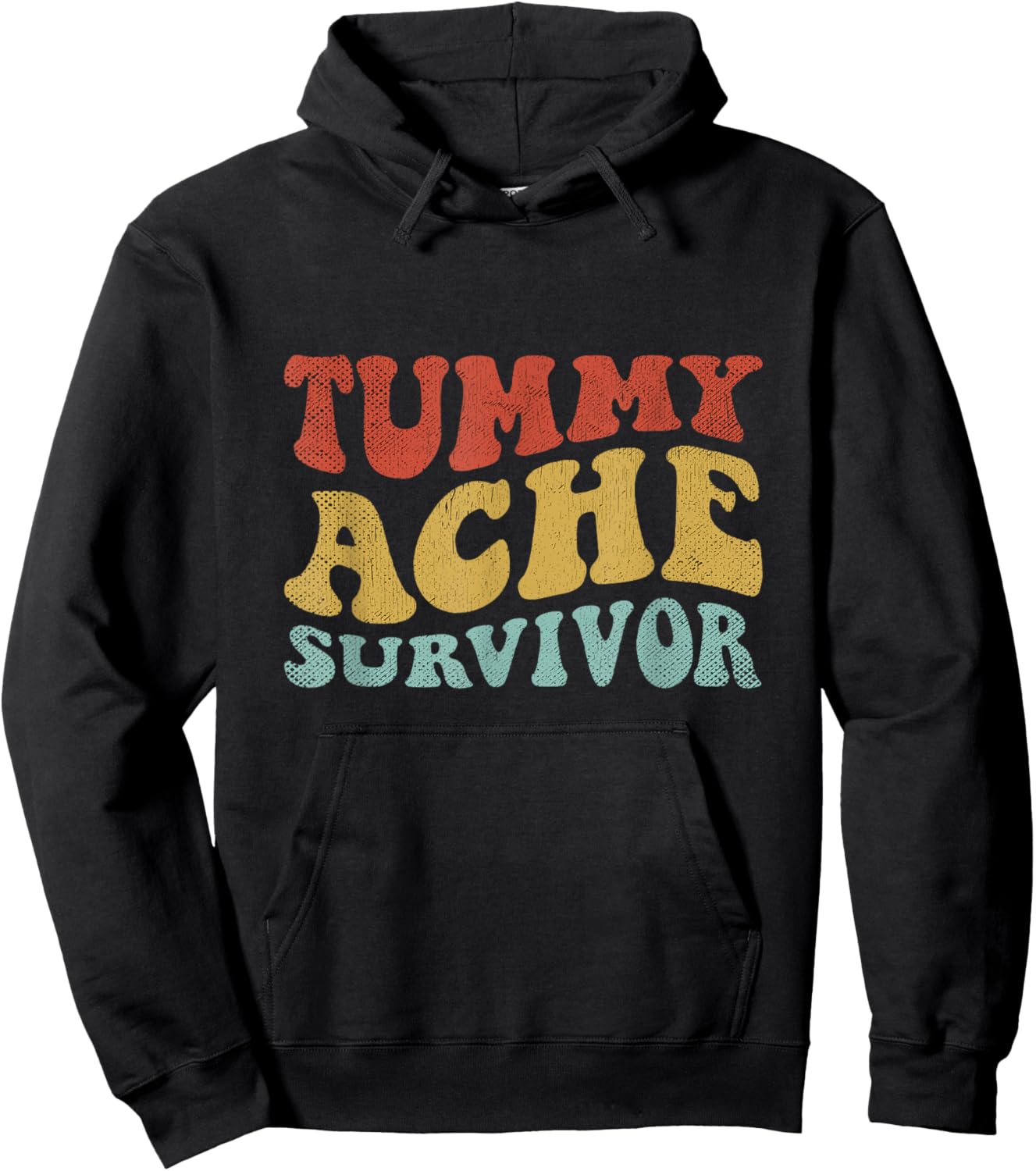 Tummy Ache Survivor Shirt Women Funny IBS Stomach Ache Retro Hoodie - Hoodie | Black