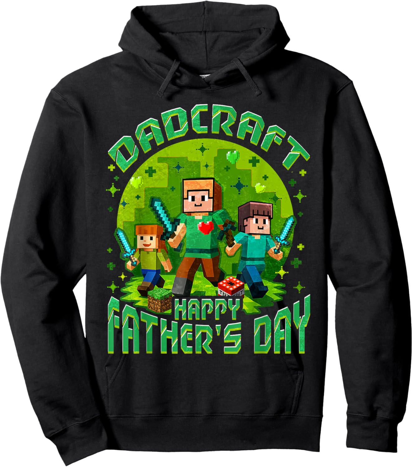 Dad Pixel Gaming Funny Father's Day Hoodie - Hoodie | Black