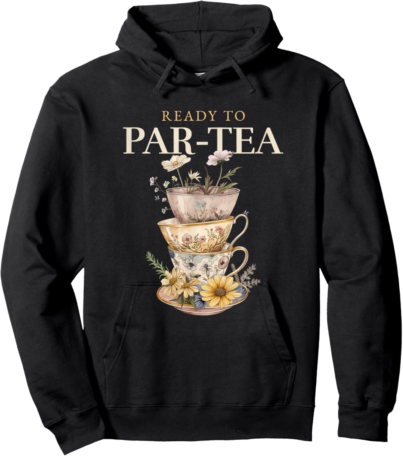 Bad Decisions Make Good Stories -Adults Tea Party Black Small Classic Fit Cotton Blend Short Sleeve Hoodie - Hoodie | Black