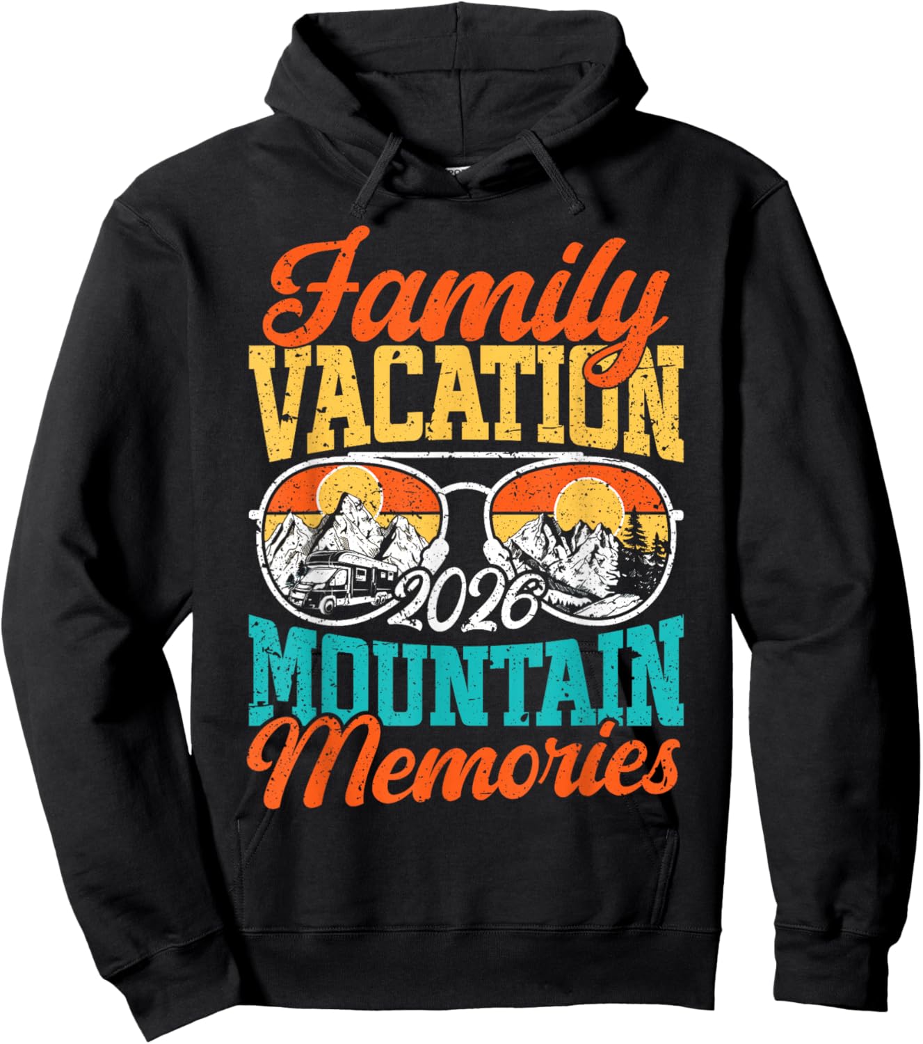 Family Vacation 2026 Mountain Memories Matching Family Group Hoodie - Hoodie | Black