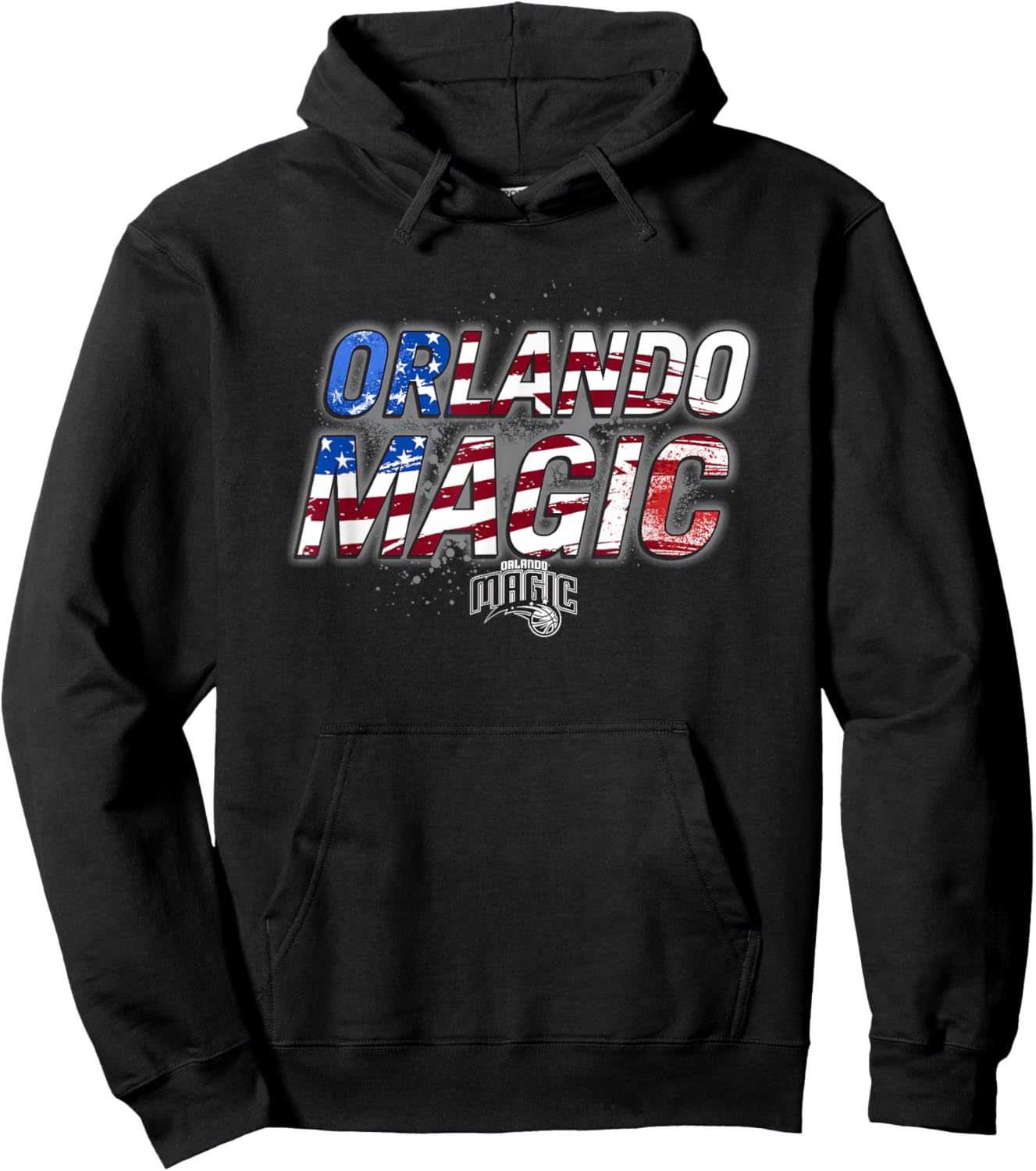 NBA Orlando Magic American Flag Distressed Paint Spill Hoodie - Hoodie | Black