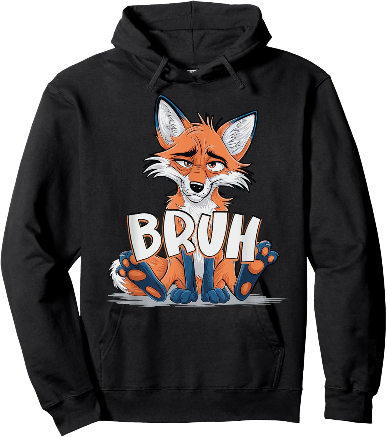 Funny Meme Saying Bruh Fox Graphic Boys Teens Hoodie - Hoodie | Black