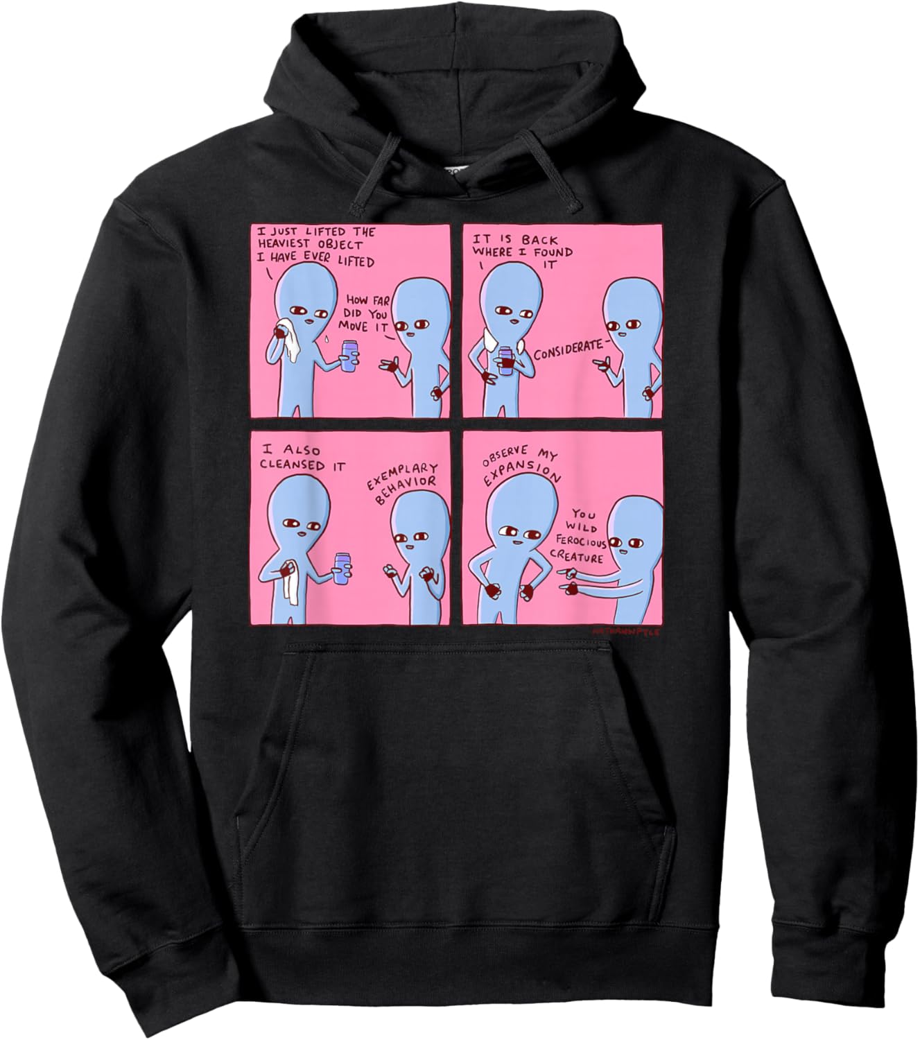 Threadless Nathan W. Pyle Strange Planet Expansion Graphic Hoodie - Hoodie | Black