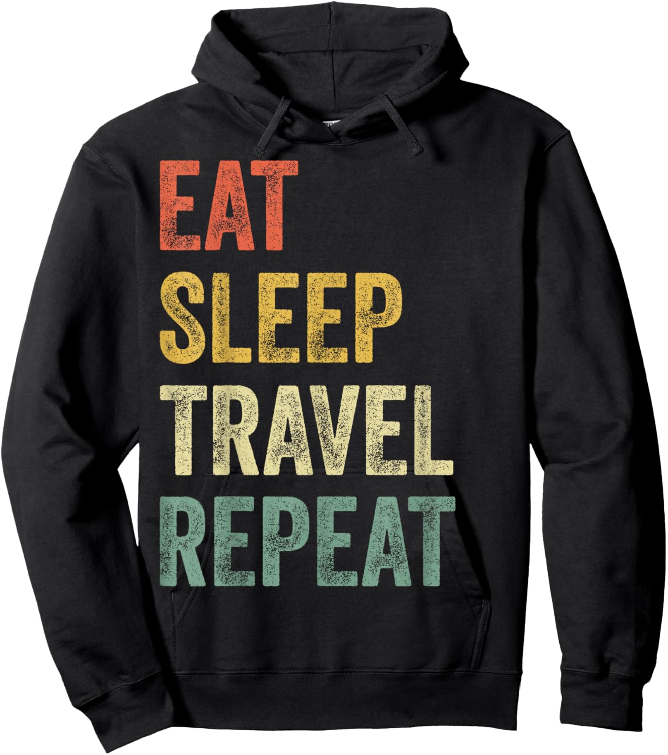 Eat Sleep Travel Repeat Funny Traveler Hoodie - Hoodie | Black