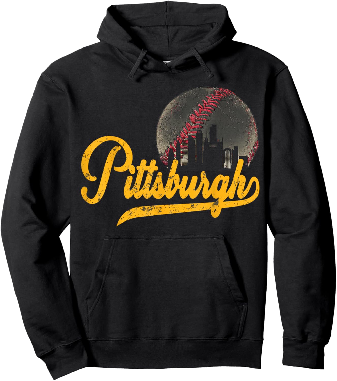 Pittsburgh Jersey Style Shirt Vintage Pittsburgh Skyline Hoodie - Hoodie | Black