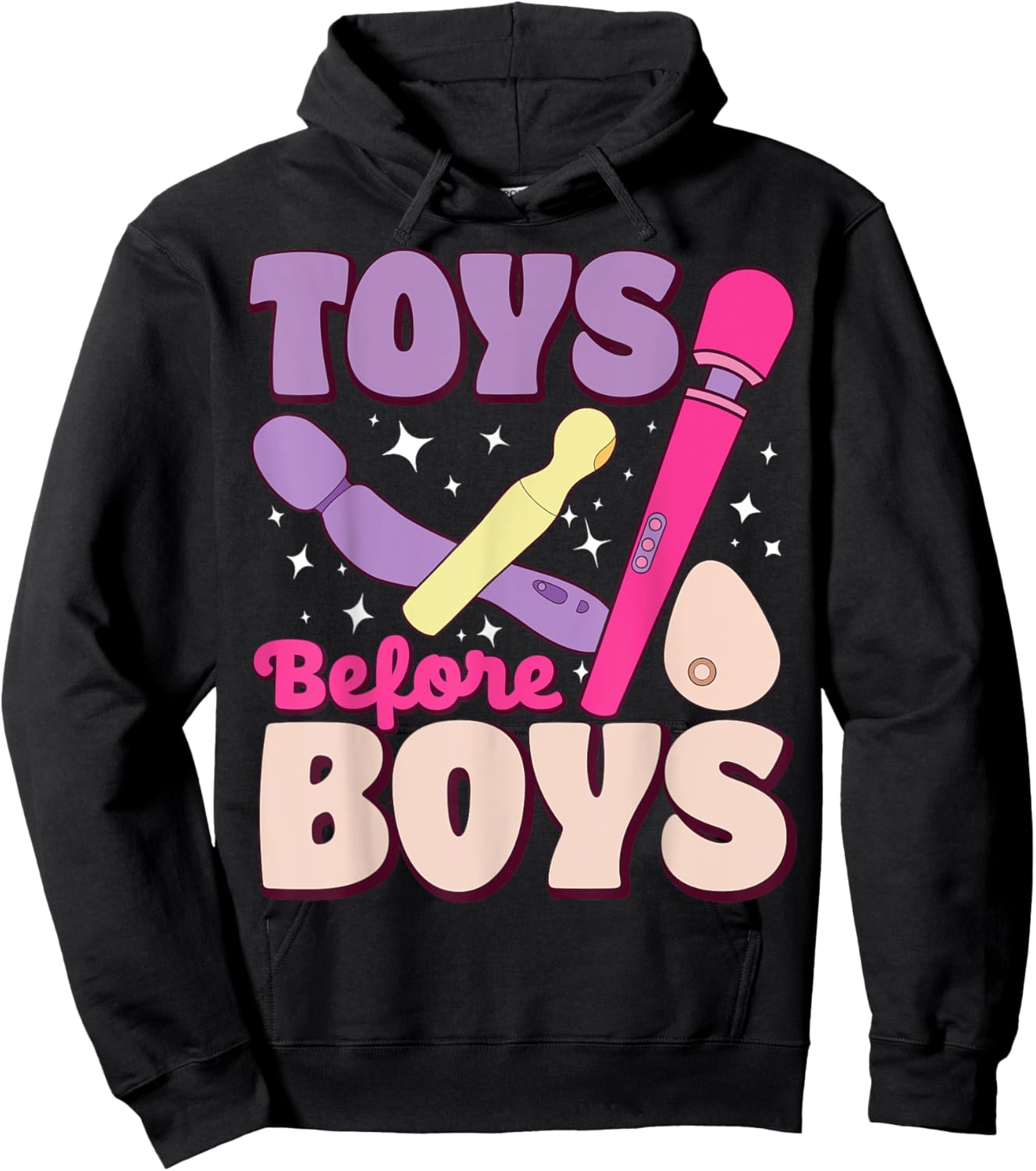 Funny Toys Before Boys, Cheeky Humor Gear Hoodie - Hoodie | Black