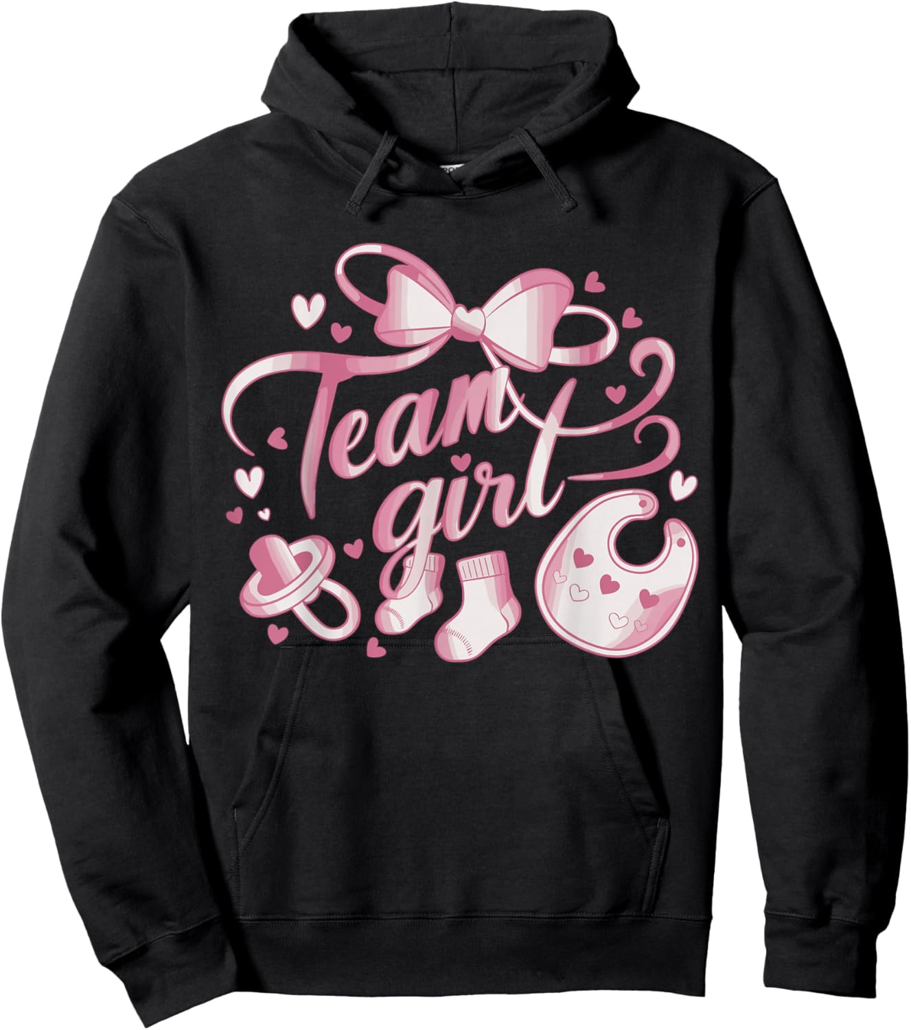 Gender Reveal Party Team Girl Hoodie - Hoodie | Black