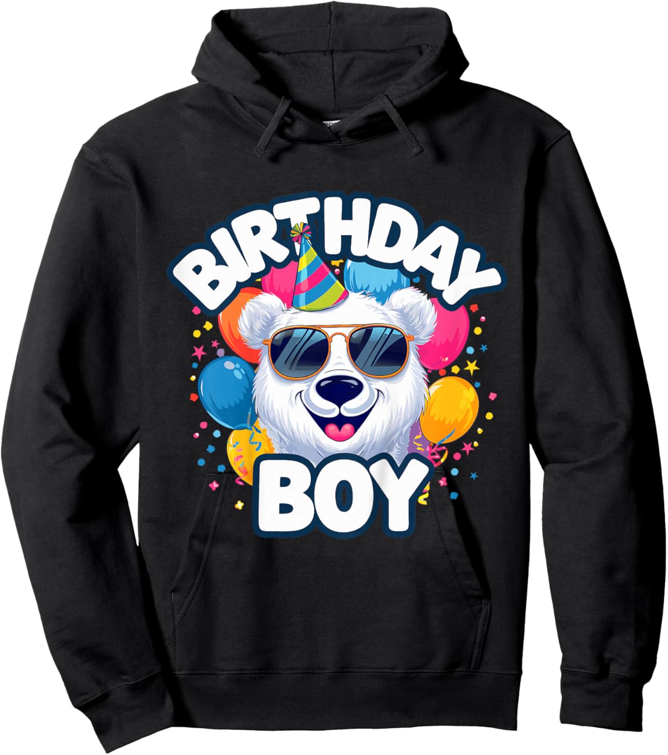 Kids Birthday Boy Polar Bear Kids Hoodie - Hoodie | Black