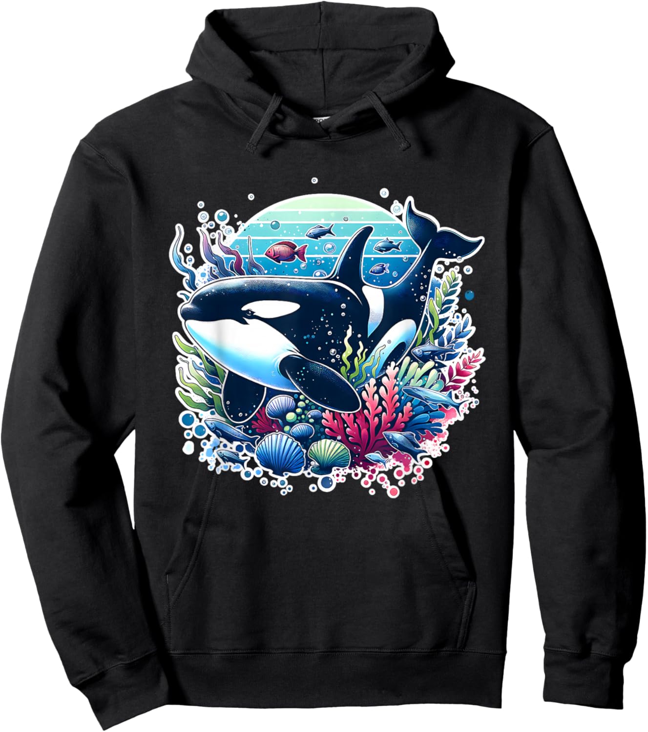 Orca Beautiful Whale Sea Animal Graphic Orca Hoodie - Hoodie | Black