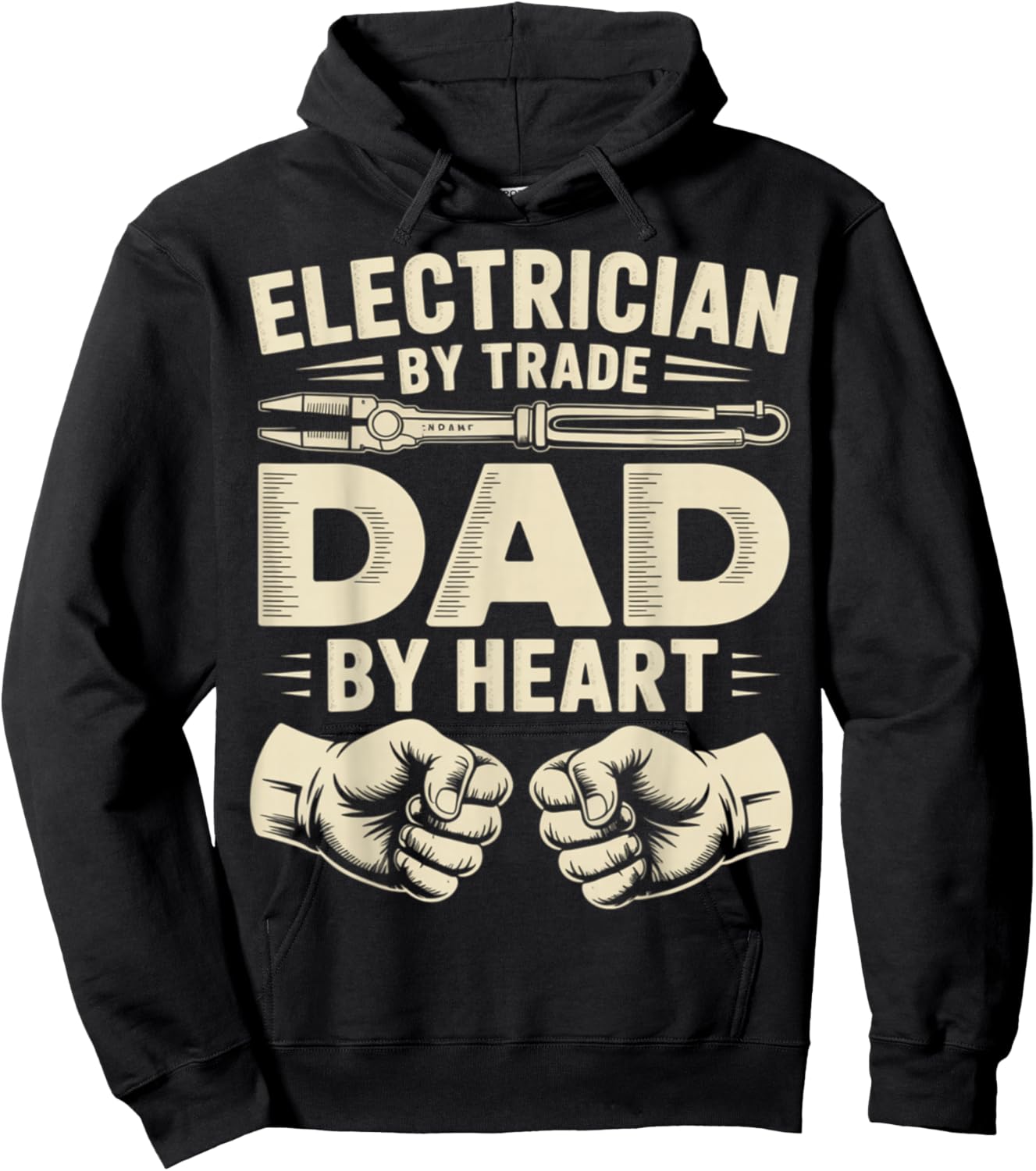 Electrician By Trade Dad By Heart Fathers Day Hoodie - Hoodie | Black