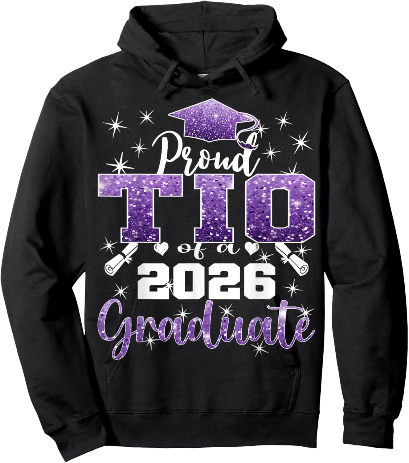 Super Proud TIO of 2026 Graduate Senior Graduation Family Hoodie - Hoodie | Black