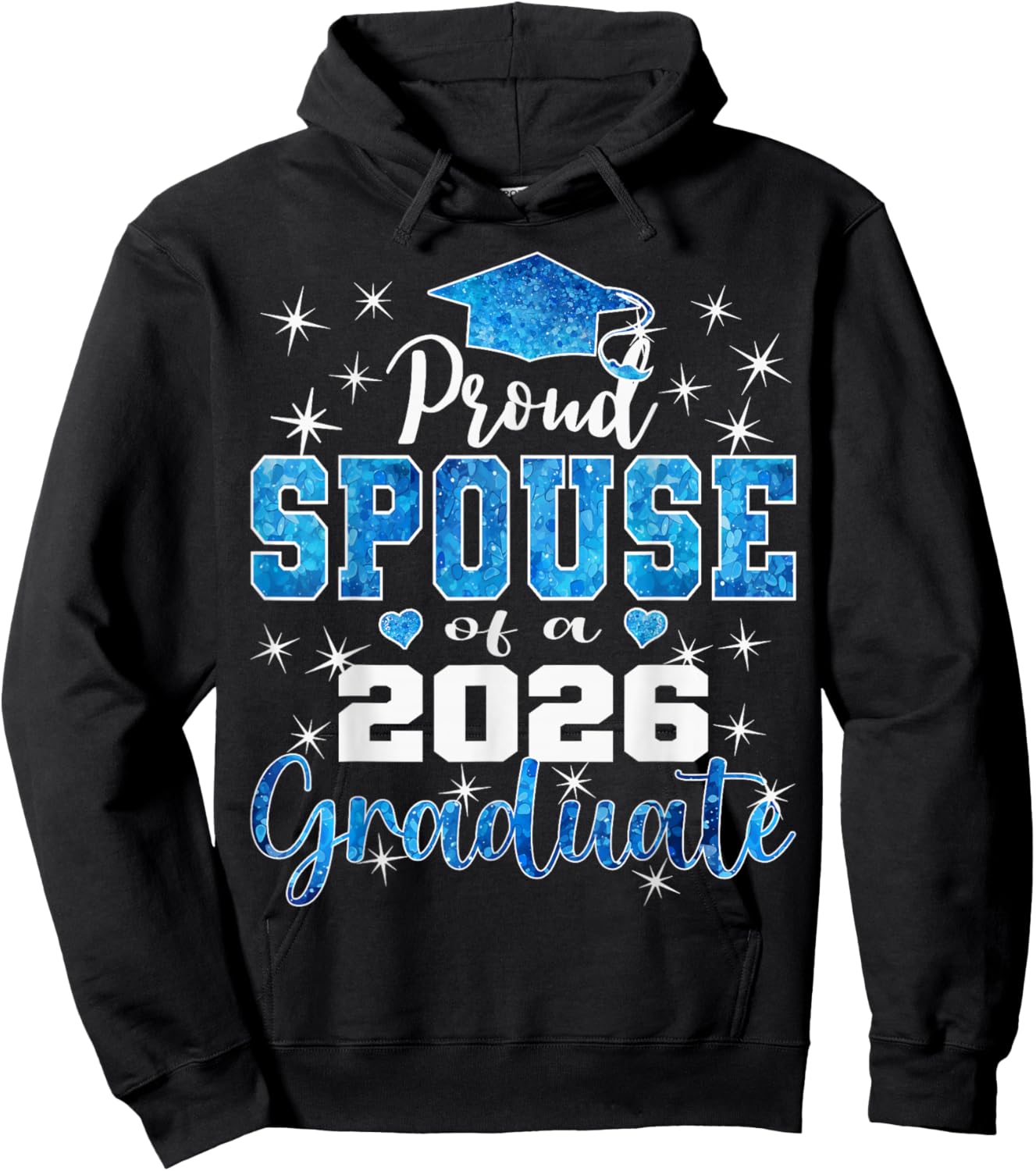 Super Proud Spouse of 2026 Graduate Senior Graduation Family Hoodie - Hoodie | Black