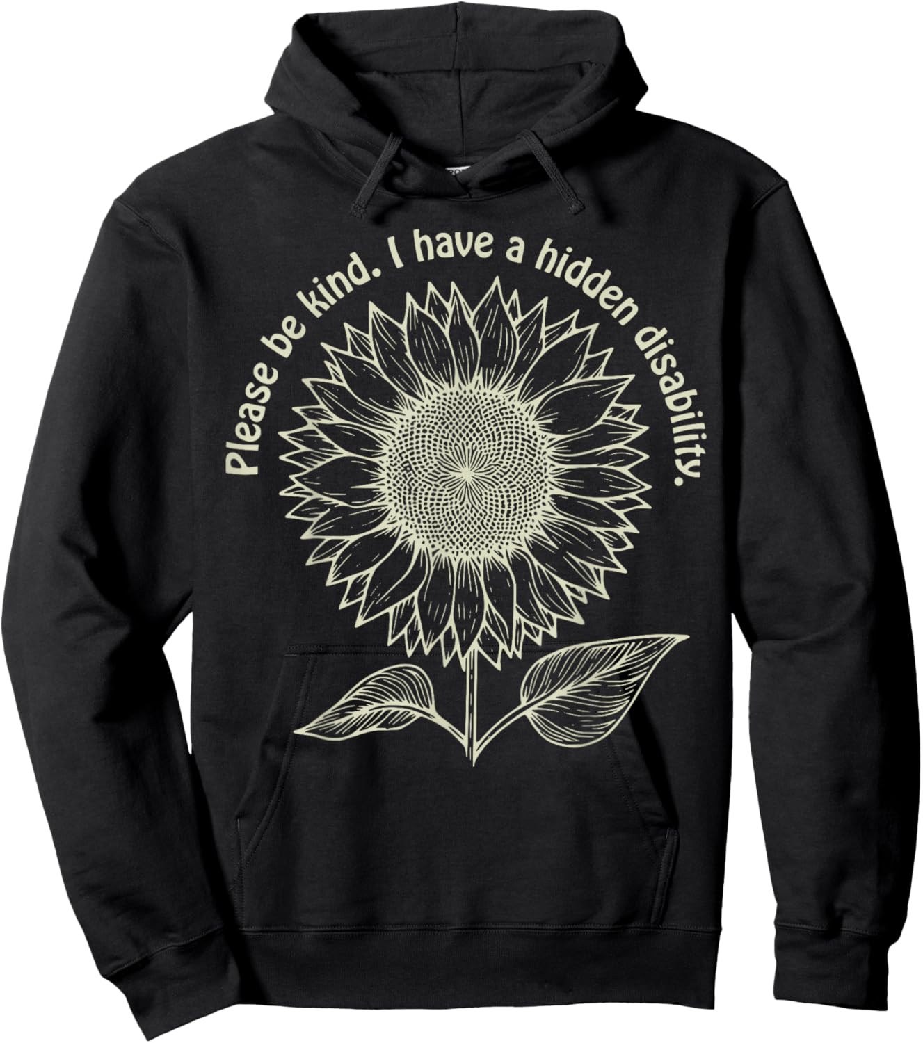 Hidden Disability Awareness Disability Sunflower Autism Hoodie - Hoodie | Black