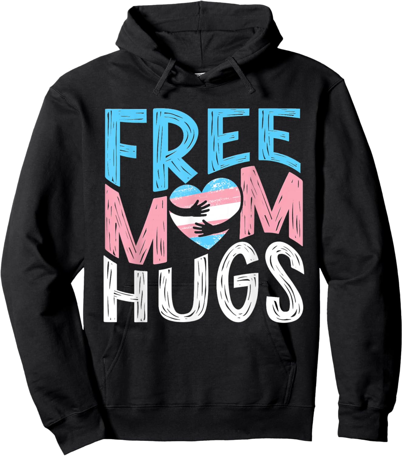 Proud Trans Mom Pride Month Transgender LGBTQ Support Ally Hoodie - Hoodie | Black