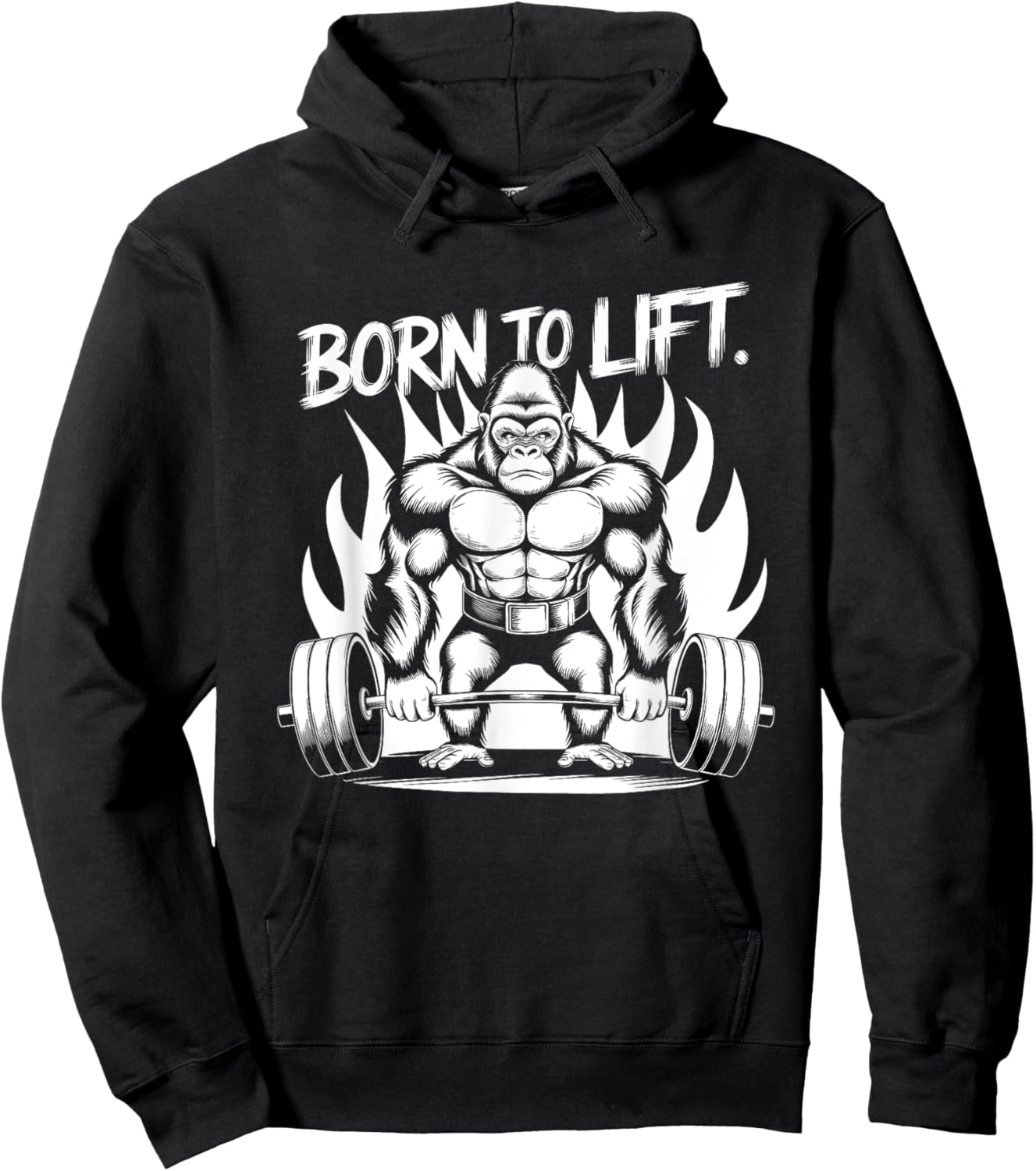 Born to Lift - Gym Art Gorilla Lifting Weights Design Hoodie - Hoodie | Black