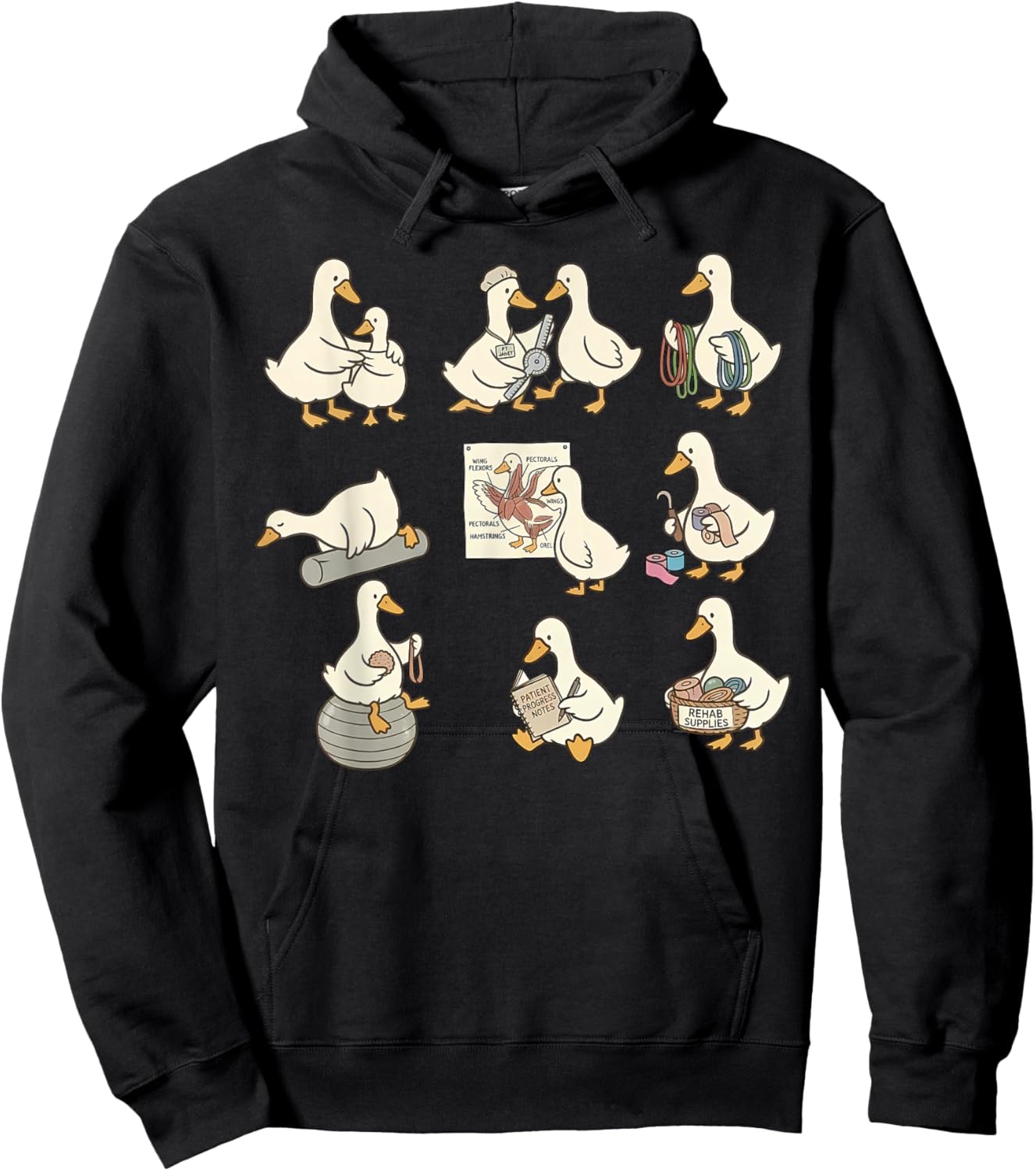 Funny Physical Therapy Silly Goose DPT Specialist Therapist Hoodie - Hoodie | Black