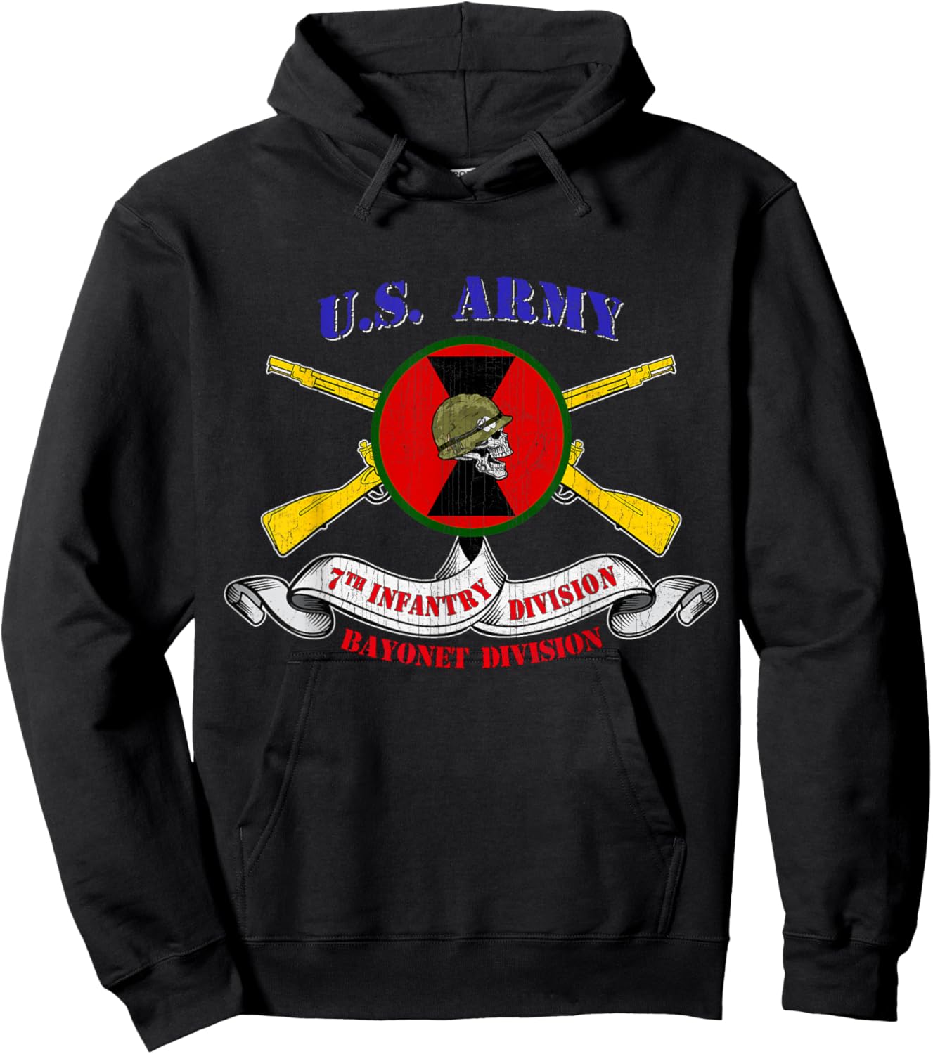 7th Infantry Division 7th ID Veteran Gifts Bayonet Division Hoodie - Hoodie | Black