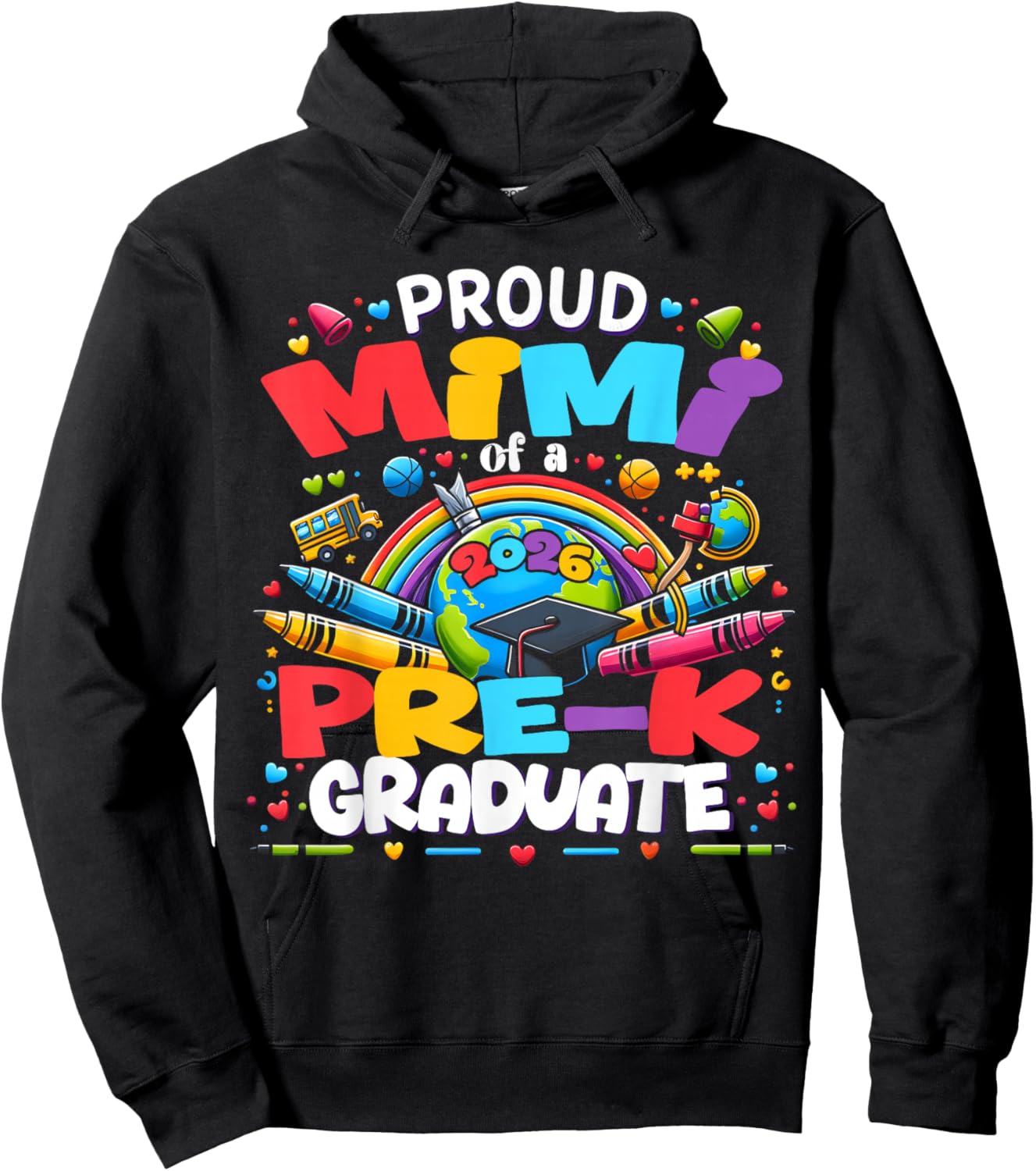Proud Mimi of 2026 Pre-K Graduate Mothers Day Graduation Hoodie - Hoodie | Black