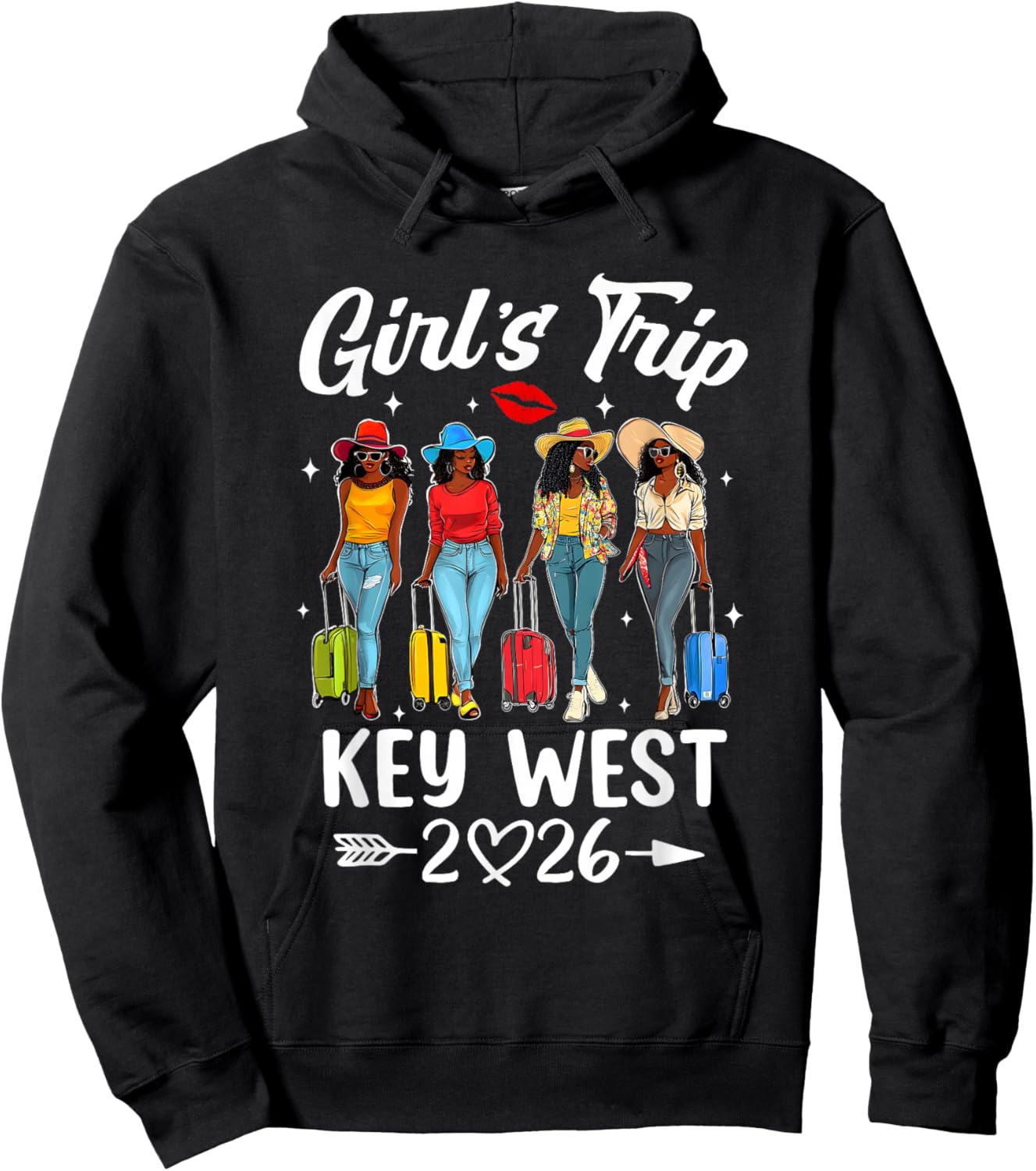 Key West Girls Trip 2026 Birthday Squad Women Vacation Hoodie - Hoodie | Black