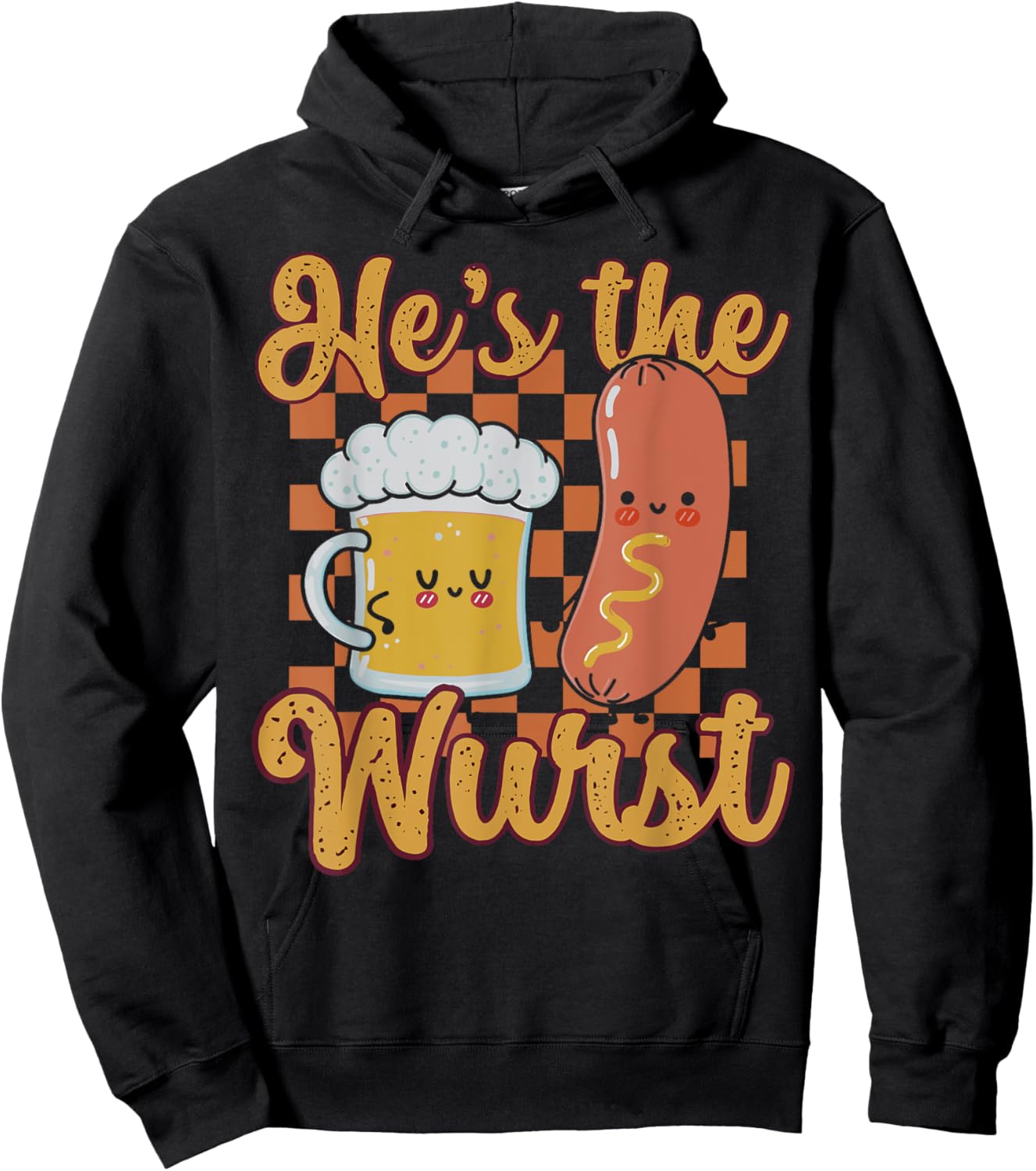 Oktoberfest German Drinking He's The Wurst Couple Matching Hoodie - Hoodie | Black