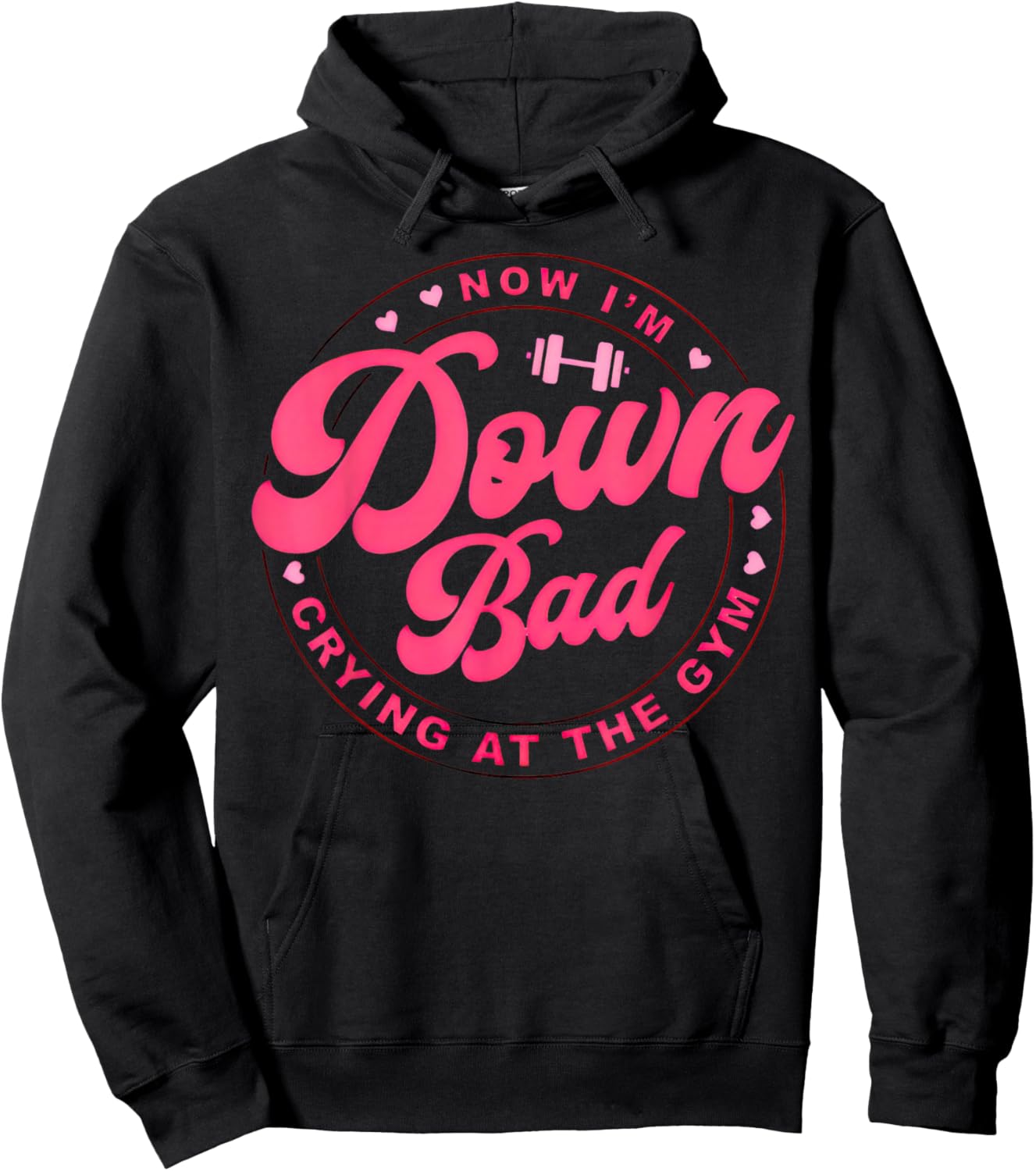 Down Bad Crying At The Gym , Small Hoodie - Hoodie | Black