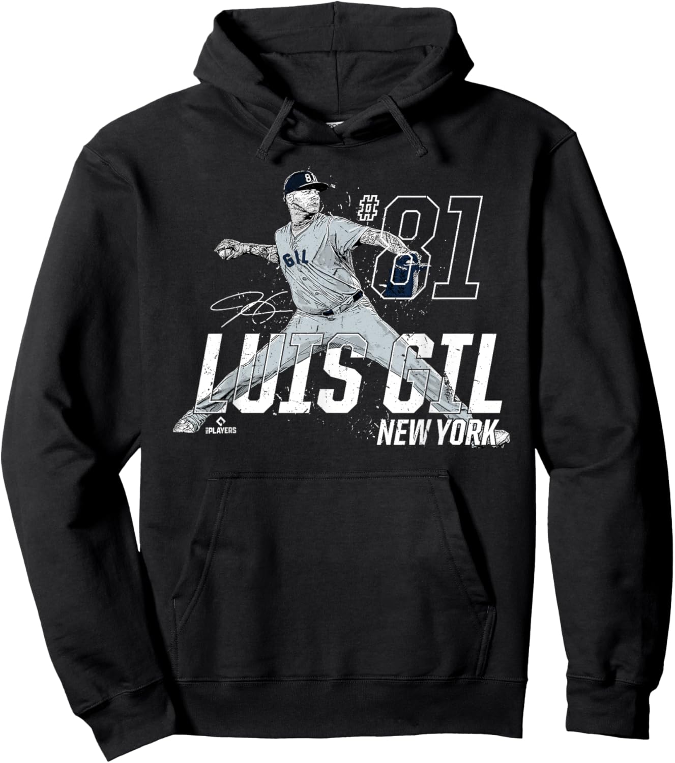 Dynamic Pose Luis Gil New York Baseball MLBPA Hoodie - Hoodie | Black