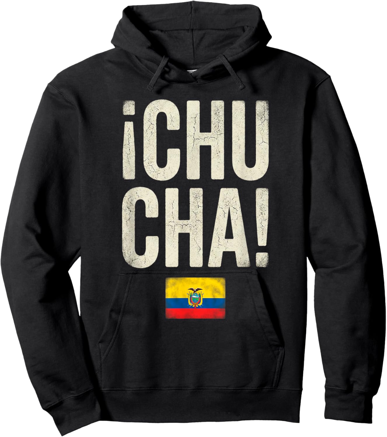 Ecuador Flag Chucha Vintage Graphic Hoodie - Hoodie | Black