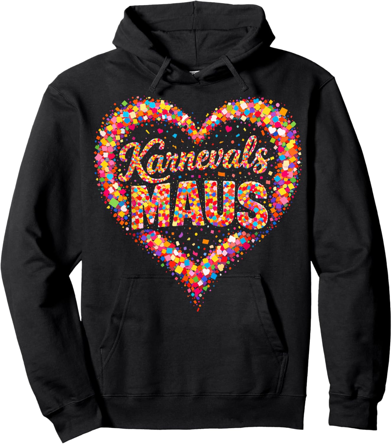 Carnival Mouse Confetti Heart Cologne Alaaf Women's Hoodie - Hoodie | Black