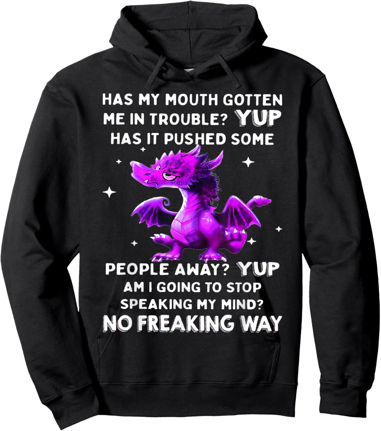 Has My Mouth Gotten Me In Trouble Yub Has It Pushed Some Hoodie - Hoodie | Black