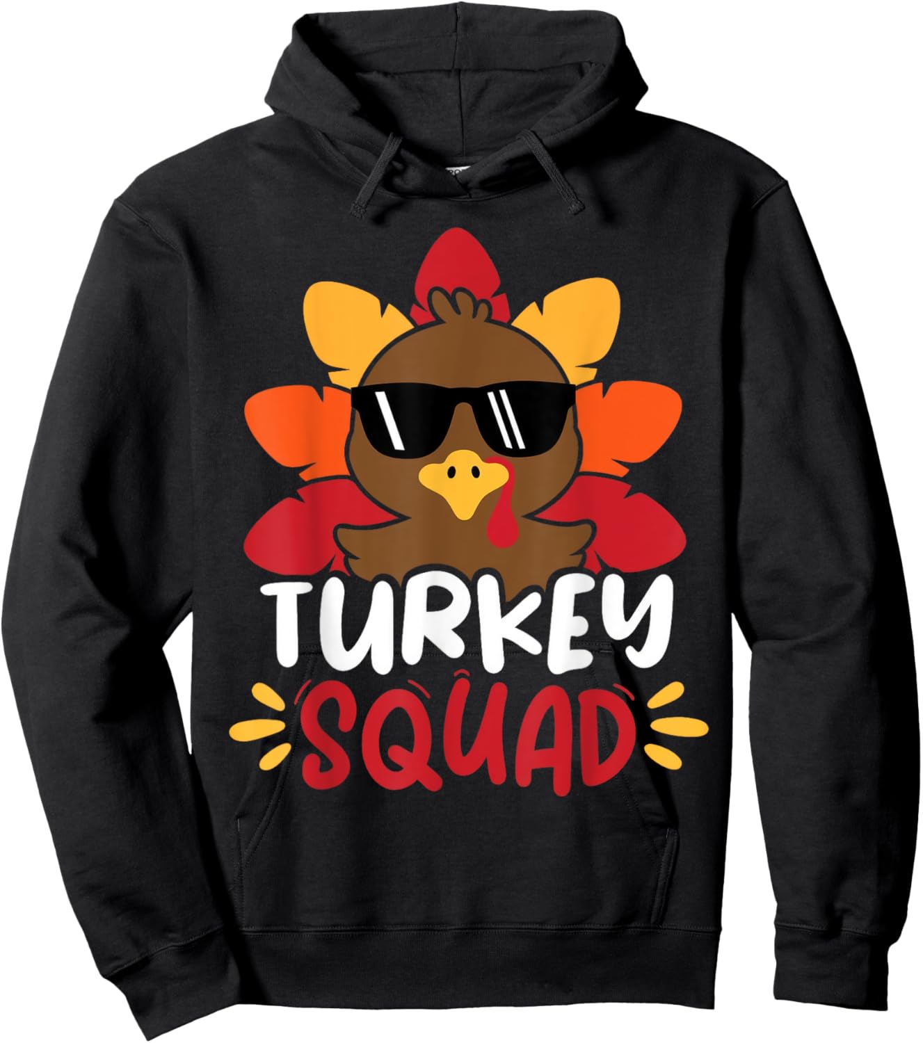 Turkey Trot Squad Little Boys Funny Thanksgiving Toddler Hoodie - Hoodie | Black