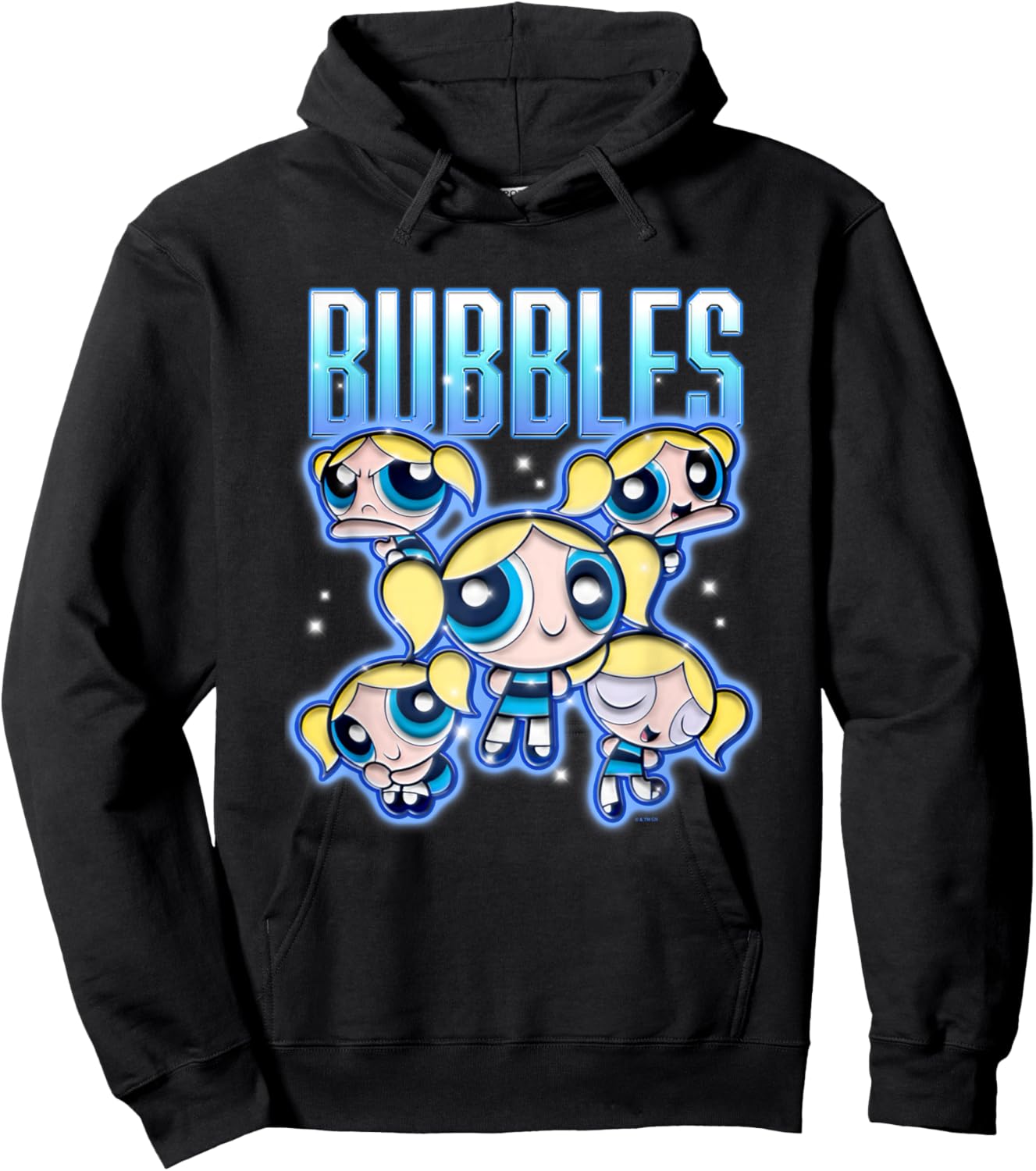 The Powerpuff Girls Bubbles Chrome Multi Pose Hoodie - Hoodie | Black