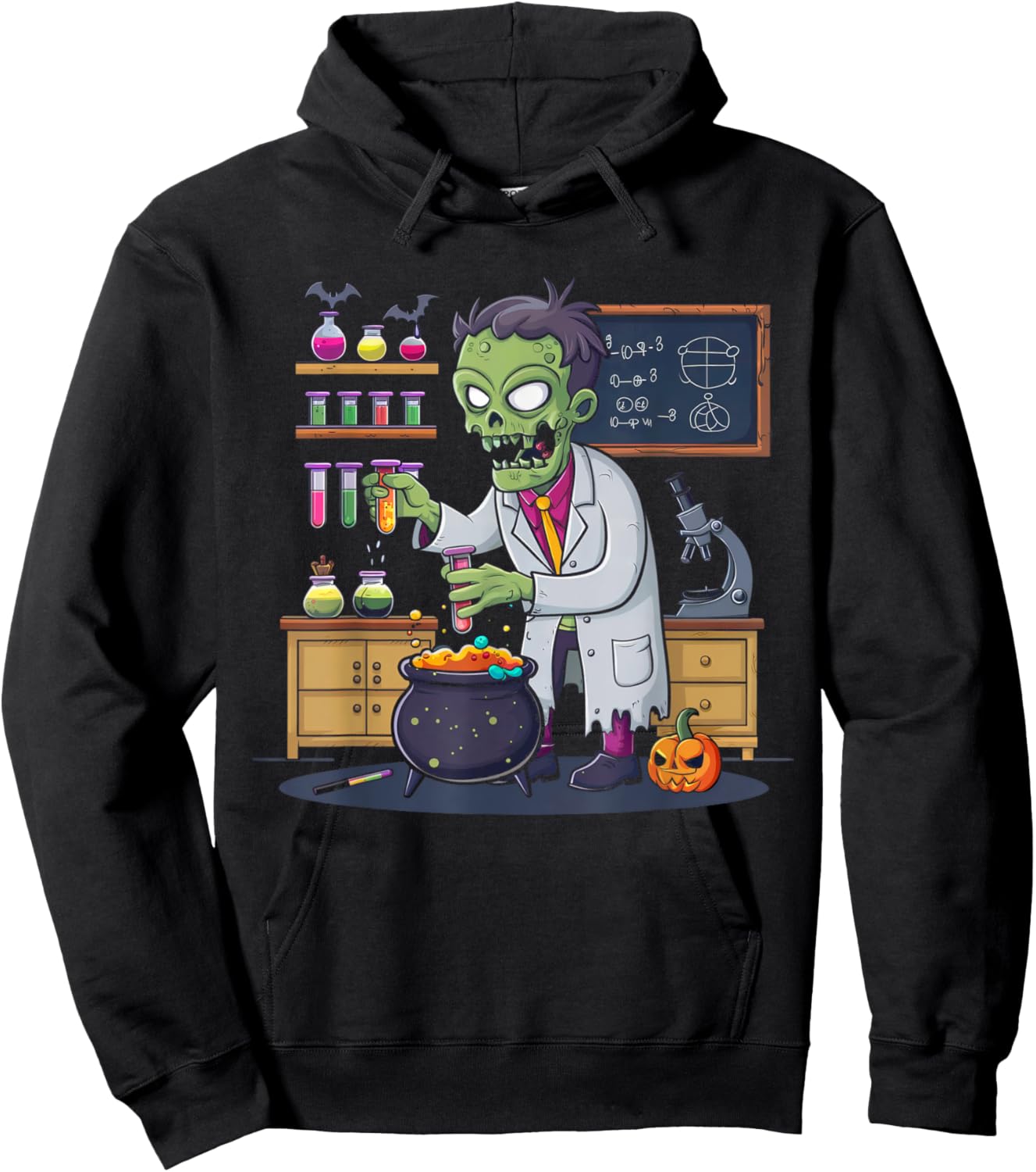 Science Teacher Halloween Shirt Zombie Chemistry Scientist Hoodie - Hoodie | Black