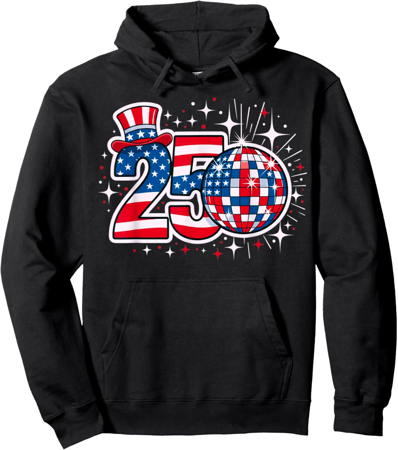 Celebrate 250 United States Big Anniversary Hoodie - Hoodie | Black