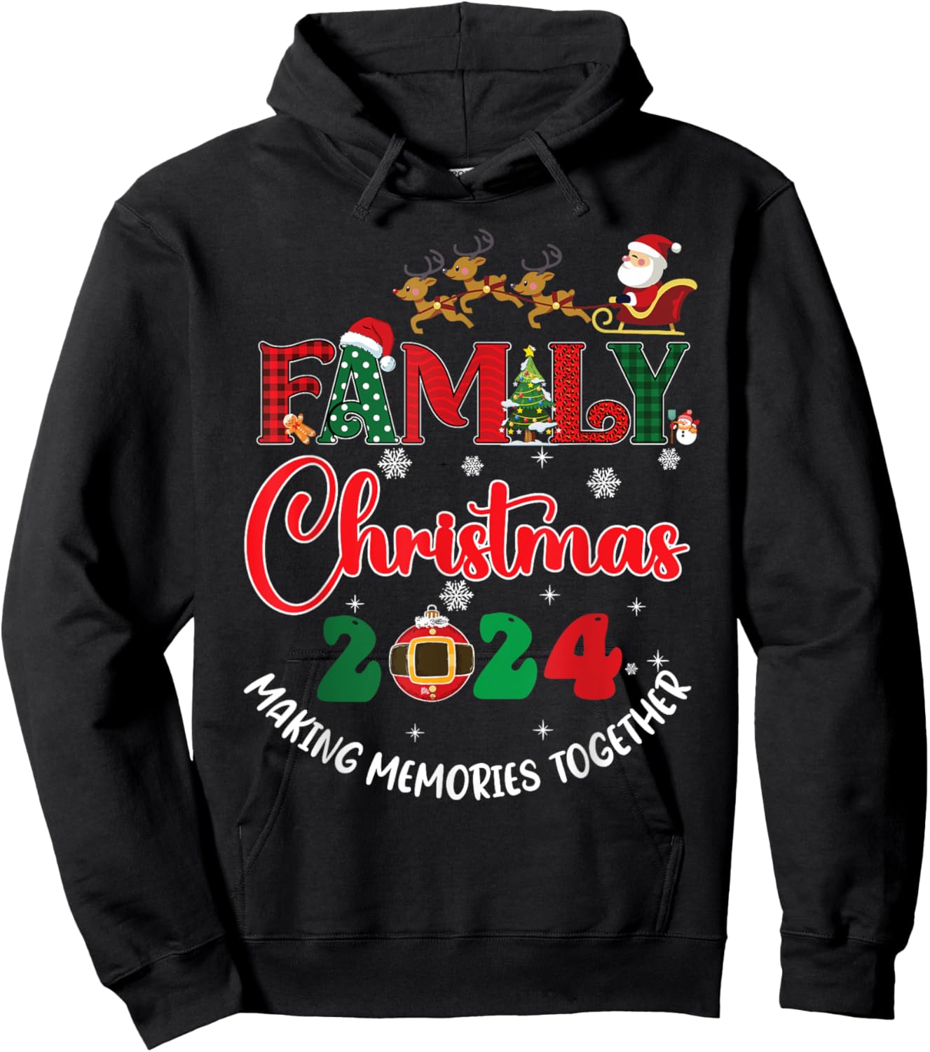 Family Christmas 2024 Matching Xmas Making Memories Together Hoodie - Hoodie | Black