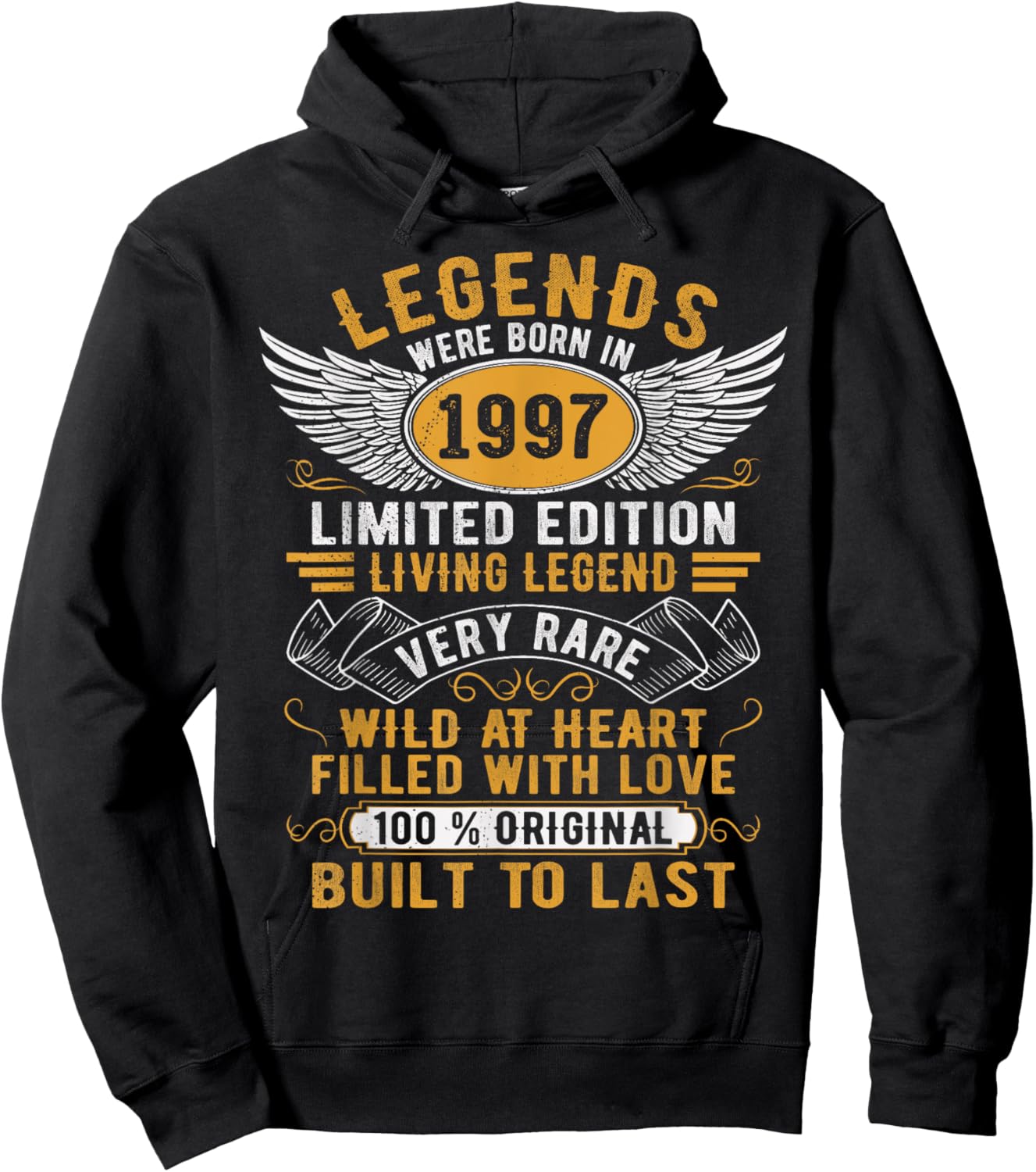 Legends Were Born In 1997 Vintage Born in 1997 Birthday Hoodie - Hoodie | Black