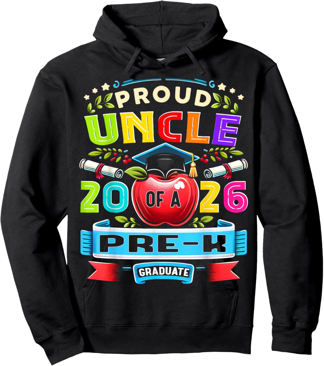 Proud Uncle of 2026 Pre-K Graduate Mothers Day Graduation Hoodie - Hoodie | Black