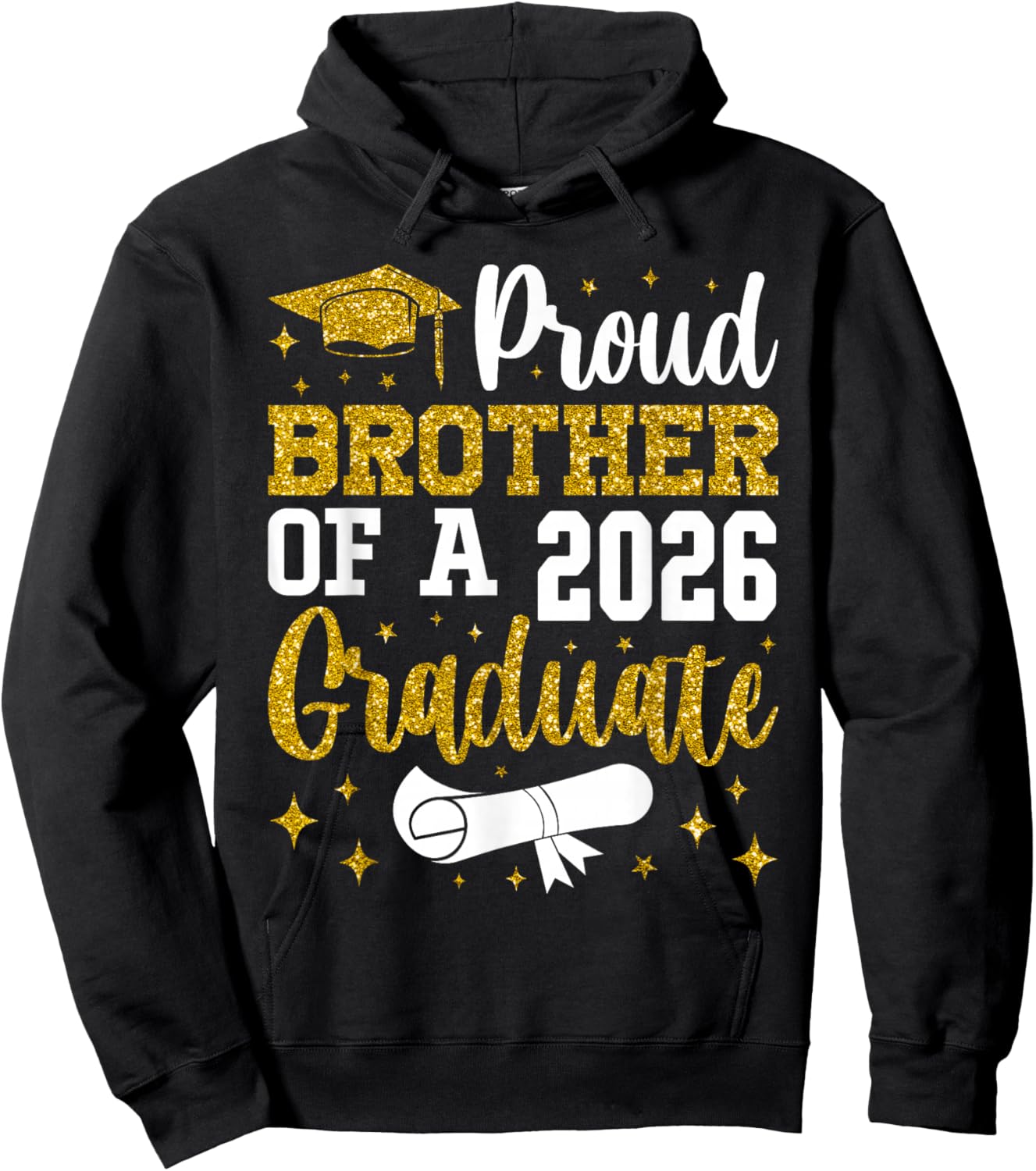 Proud Brother of A 2026 Graduate Senior 2026 Graduation Hoodie - Hoodie | Black