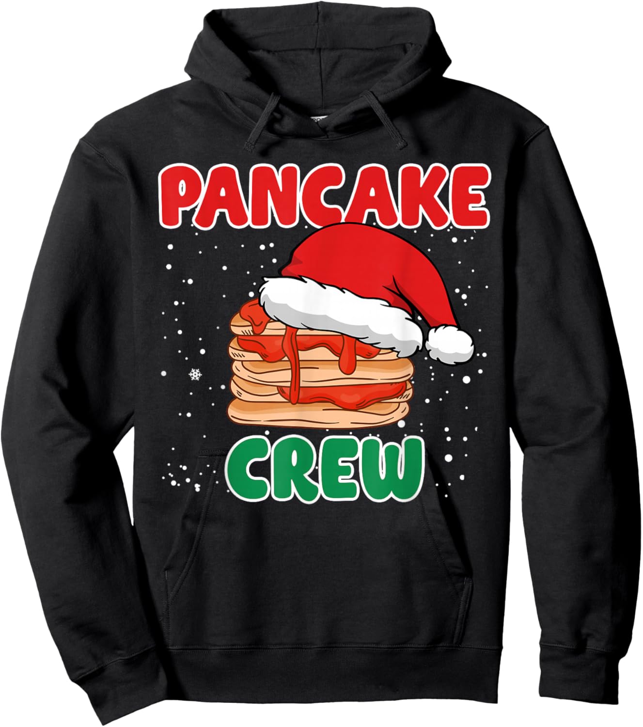 Pancake Crew Funny Pancake Lover Pancake Christmas Pajama Hoodie - Hoodie | Black
