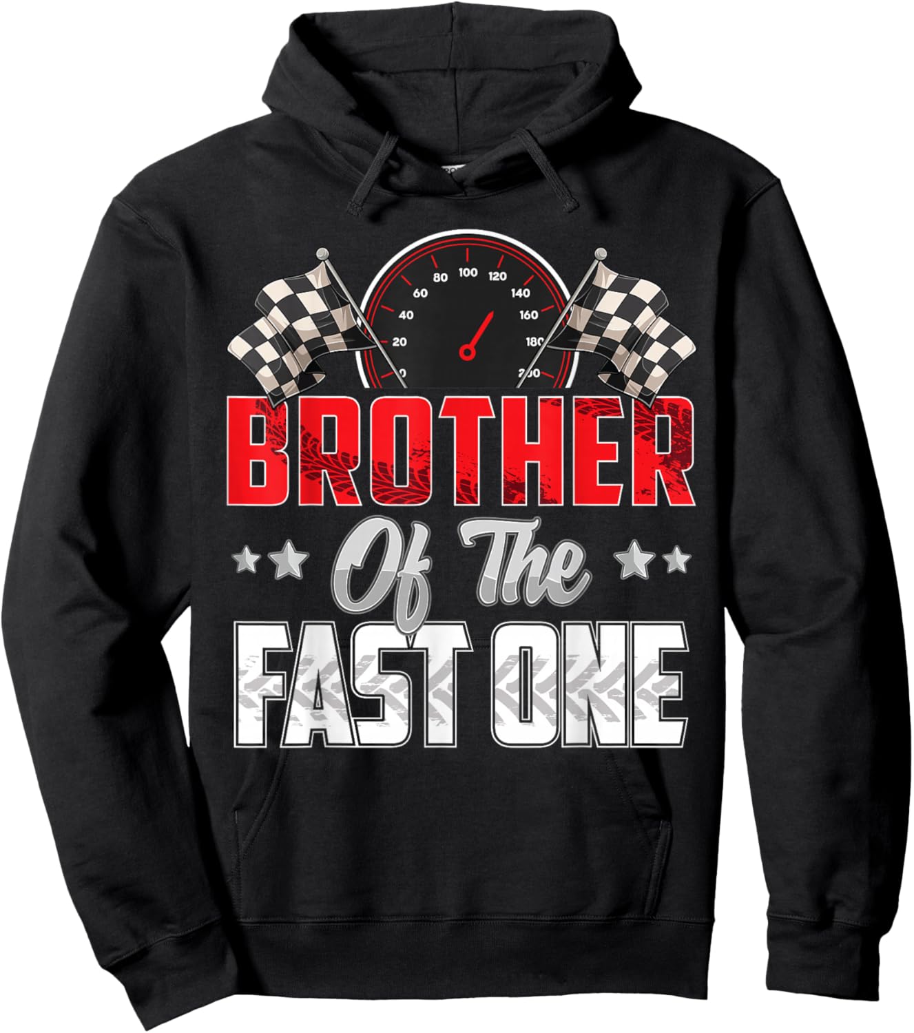 1 year old racing car fast one birthday 1st Family Brother Hoodie - Hoodie | Black