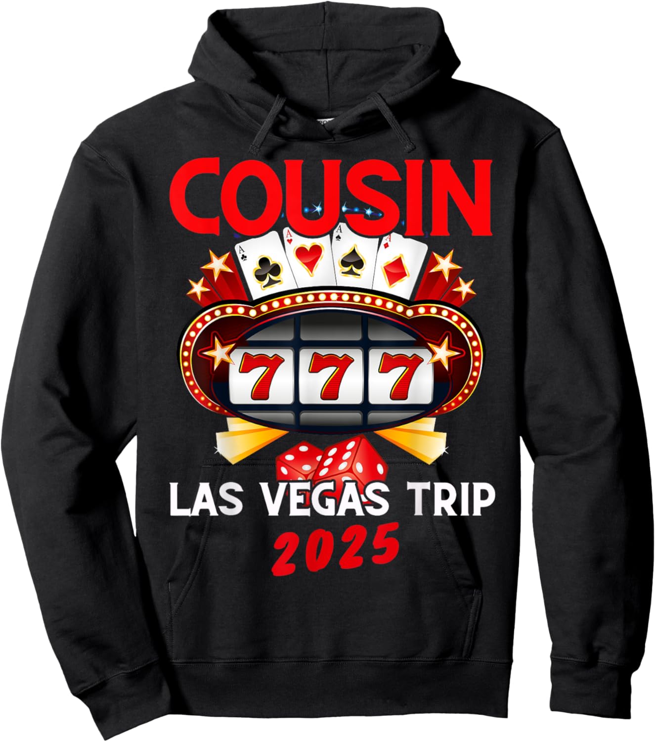Las Vegas Cousin Trip 2025 Vegas Birthday Squad Party Family Hoodie - Hoodie | Black