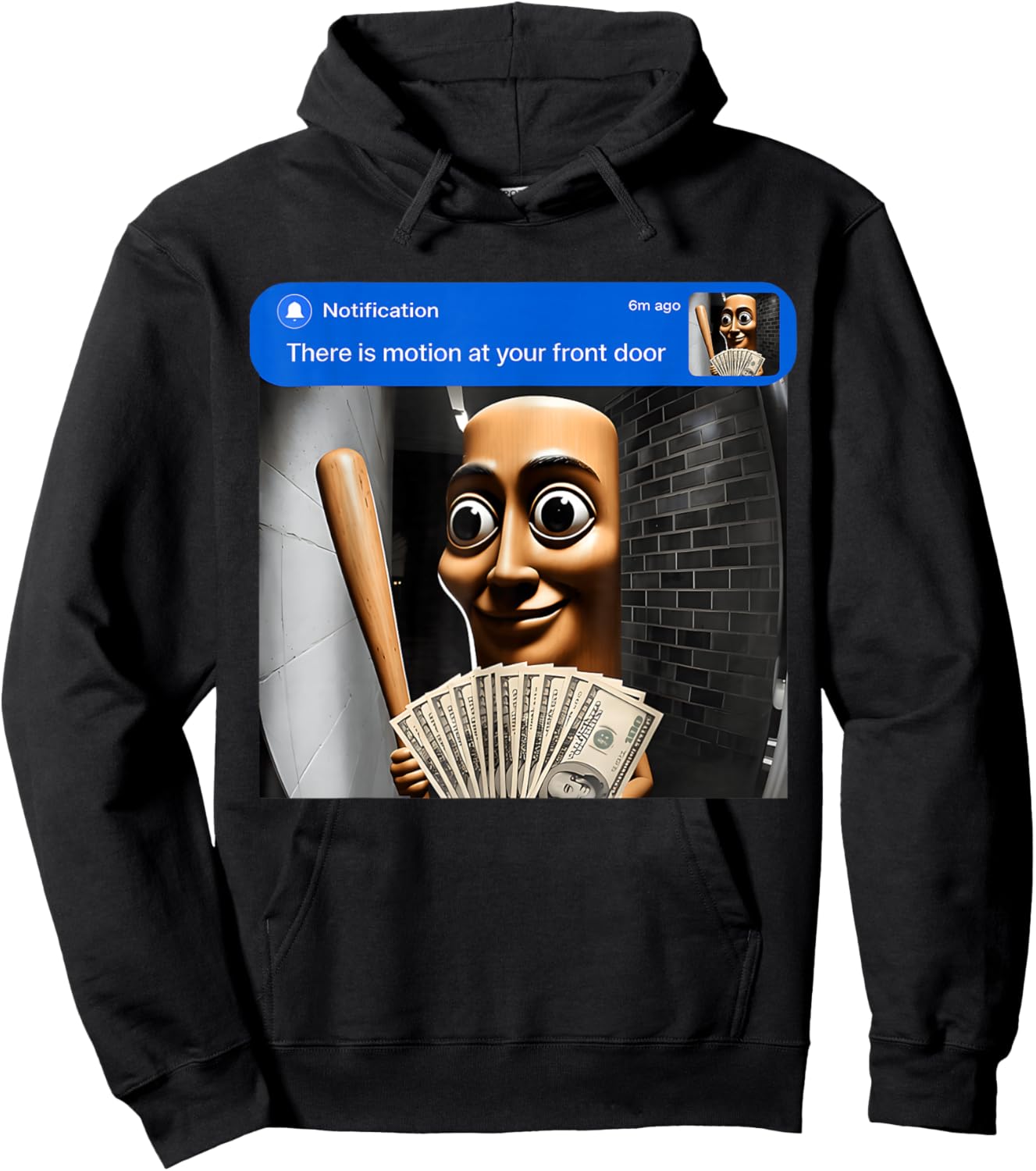There is Motion At Your Front Door Tung Tung Tung Sahur Meme Hoodie - Hoodie | Black