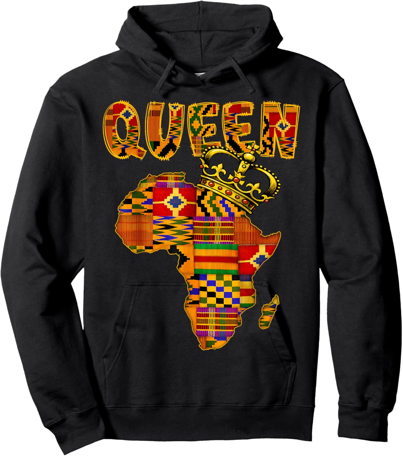 Black History Pride Queen African Map Kente Melanin Women Hoodie - Hoodie | Black