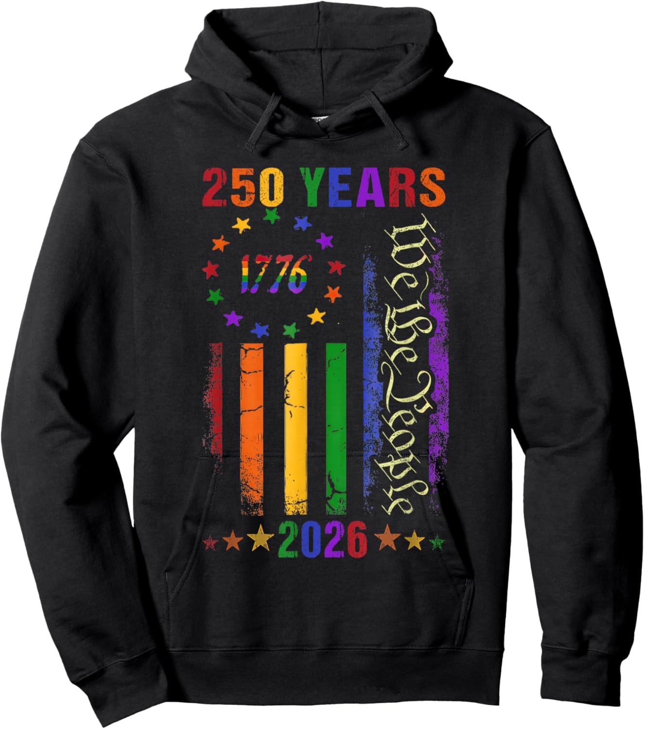 250 Years American 250th Anniversary USA 4th July LGBTQ Hoodie - Hoodie | Black