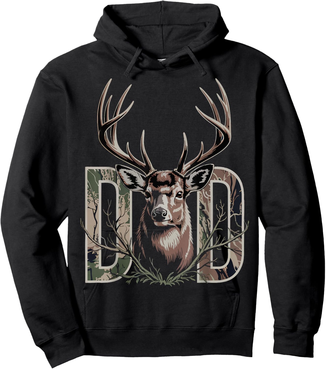 Hunting Dad Father's Day Funny Deer Hunting Lover Dad Daddy Hoodie - Hoodie | Black